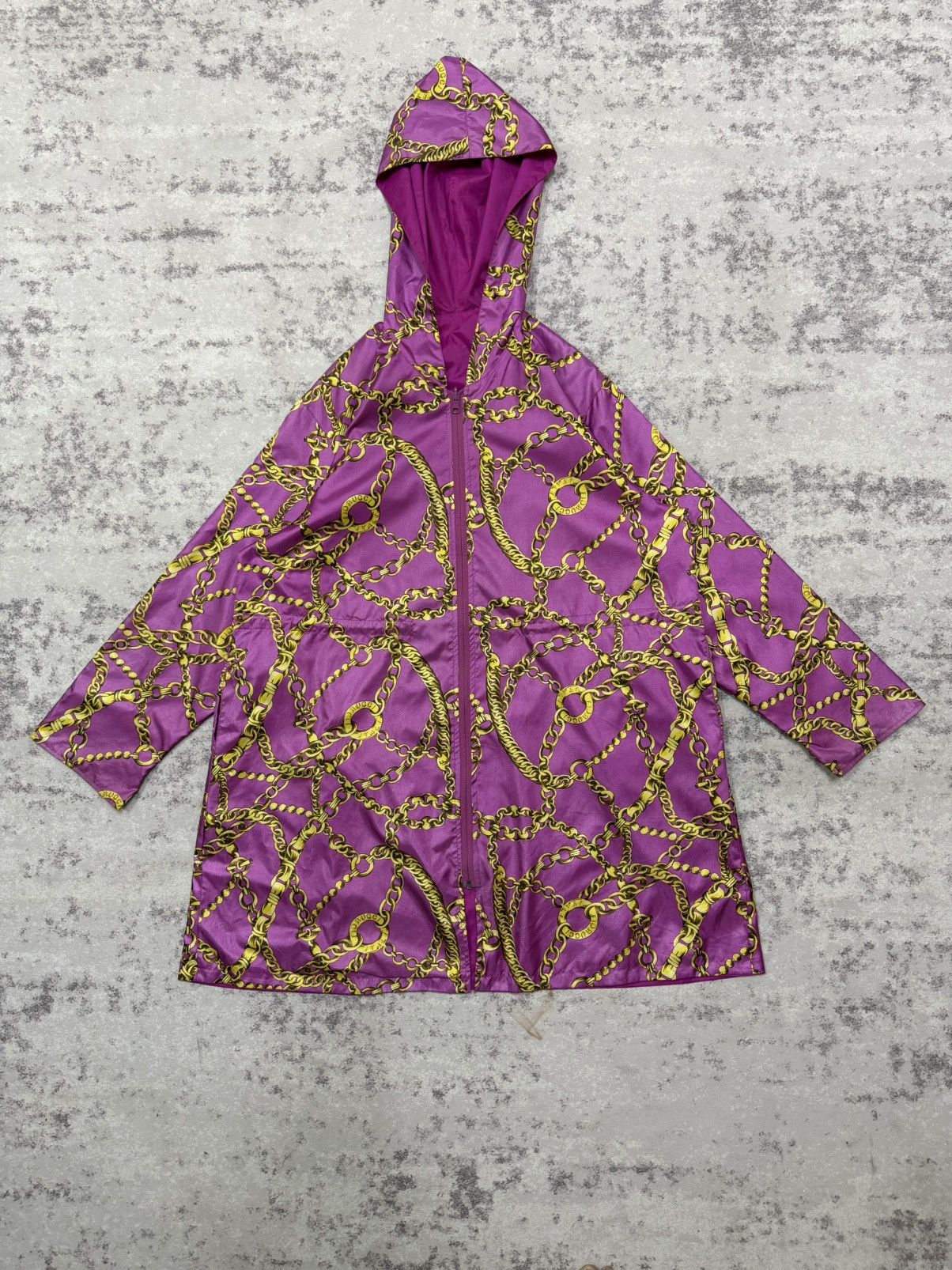 Fiorucci Vintage Fiorucci GoldChain Raincoat Parka Windbreaker Jacket Size XL / US 12-14 / IT 48-50 - 3 Thumbnail
