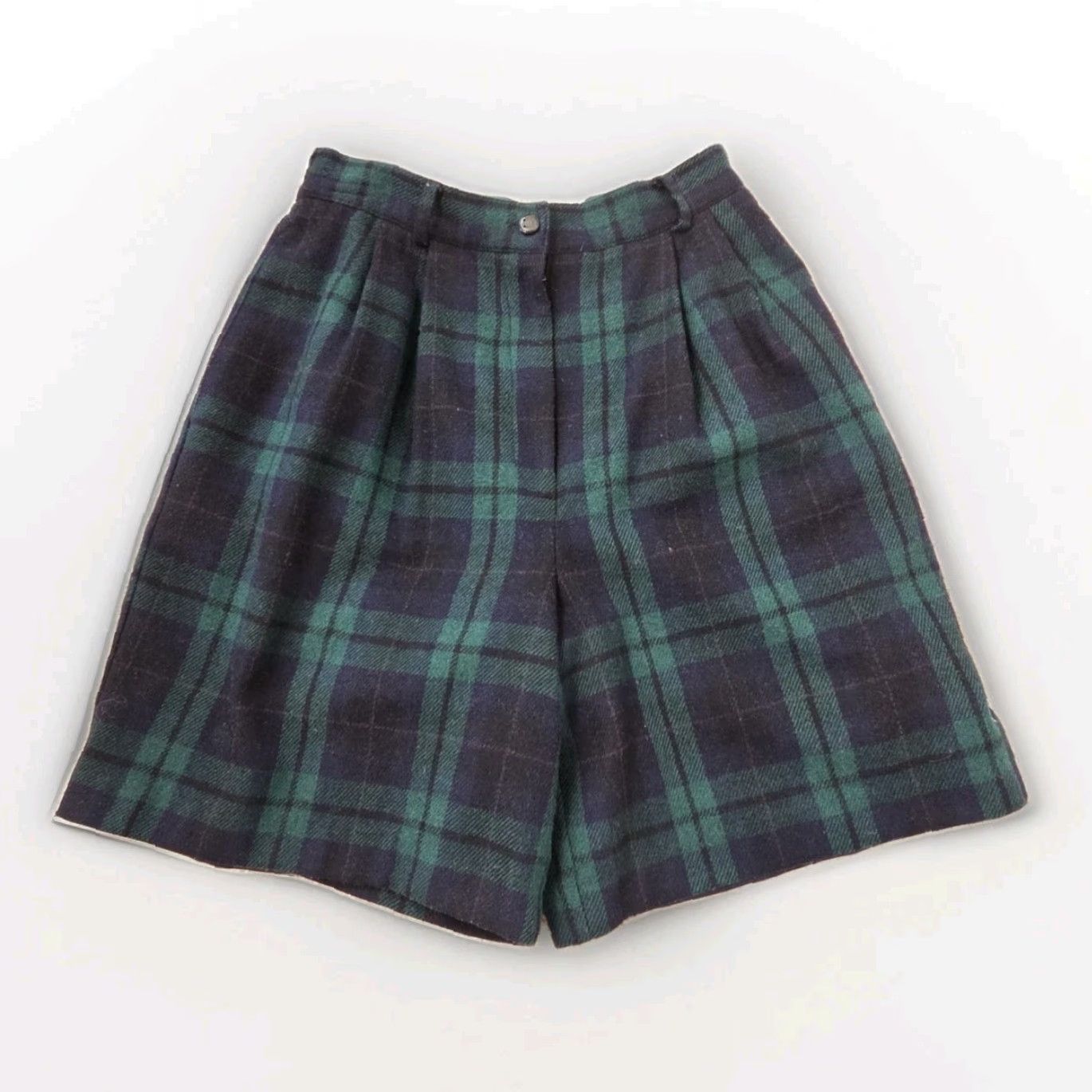 Vintage Vtg Sag Harbor 2 Pc Blazer Suit Set Wool Blend Pleated Shorts Tartan Plaid 1980s Small Wool Blazer & Shorts Set Mens Ladies? Size 28" / US 6 / IT 42 - 2 Thumbnail