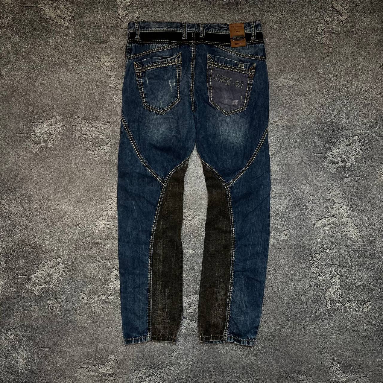 Vintage Vintage Cipo Baxx Jeans Patchwork Big Logo Flared Japanese Size US 34 / EU 50 - 3 Thumbnail