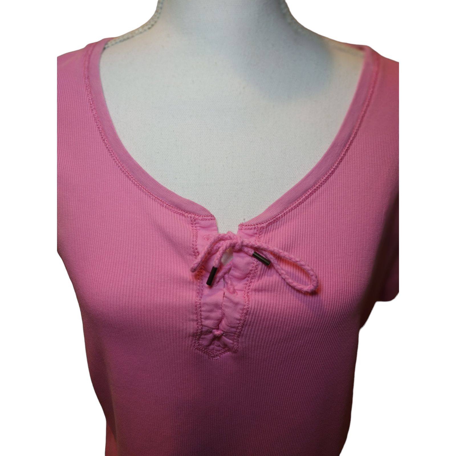 Lauren Ralph Lauren Lauren Ralph Lauren Womens Lace Up Blouse Top Knit Pink XL Size XL / US 12-14 / IT 48-50 - 2 Thumbnail