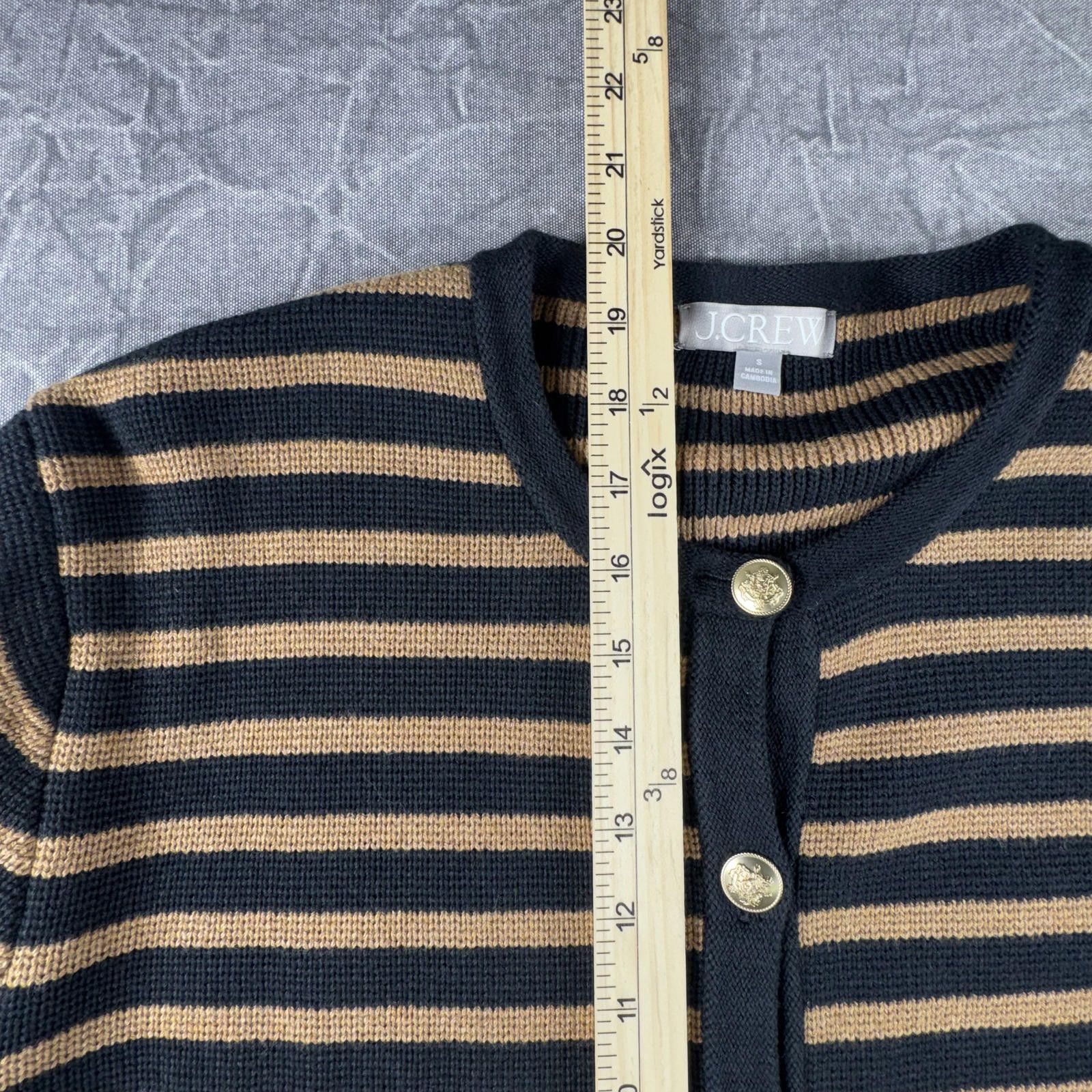 J.Crew J-Crew Sweater Women's S Black Tan Striped 2024 Cotton Size S / US 4 / IT 40 - 5 Thumbnail