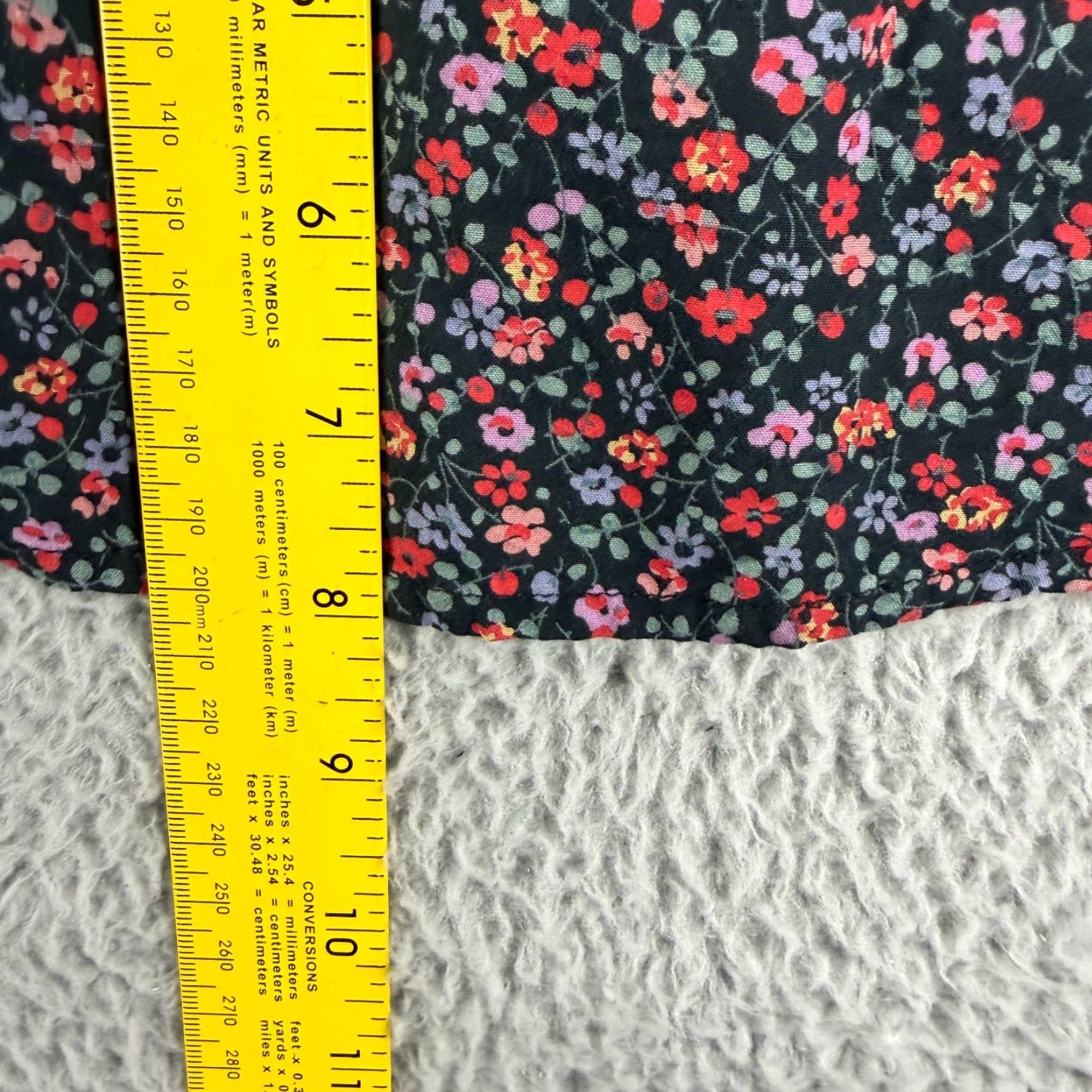 Madewell Dress Womens Large Black Fieldwalk Floral Midi Short Sleeve V-Neck