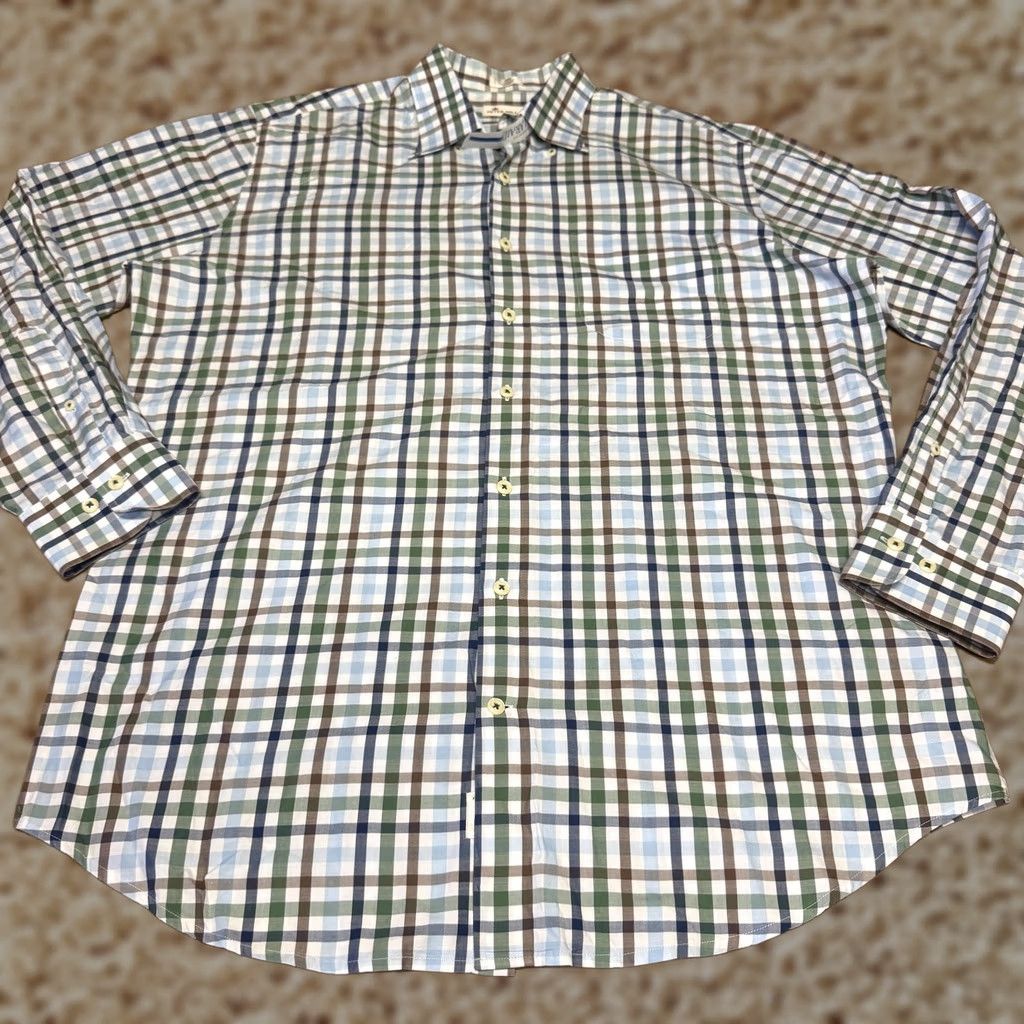Peter Millar Peter Millar Shirt Mens Large Multicolor Plaid Cotton Button Up Long Sleeve Size US L / EU 52-54 / 3 - 1 Thumbnail