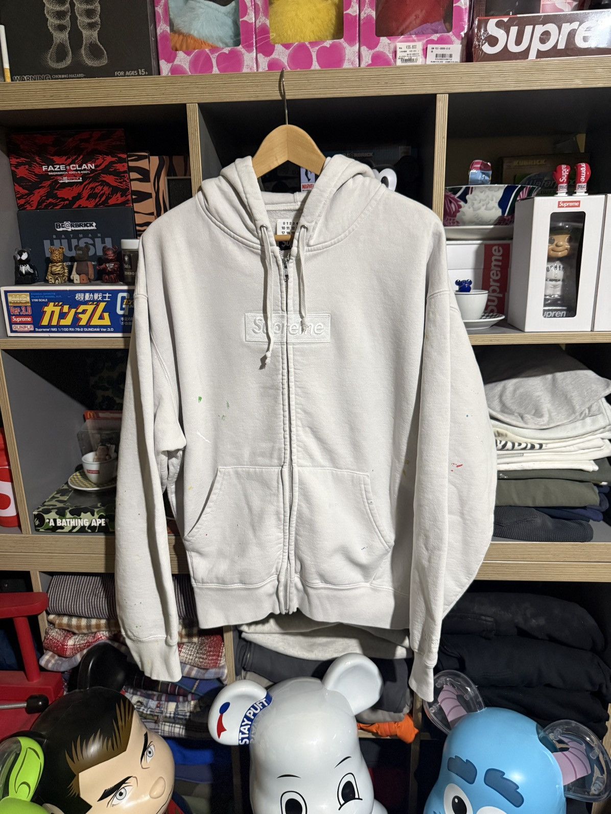 Supreme Supreme Maison Margiela White Box Logo Zip-Up Hoodie Size US L / EU 52-54 / 3 - 1 Thumbnail