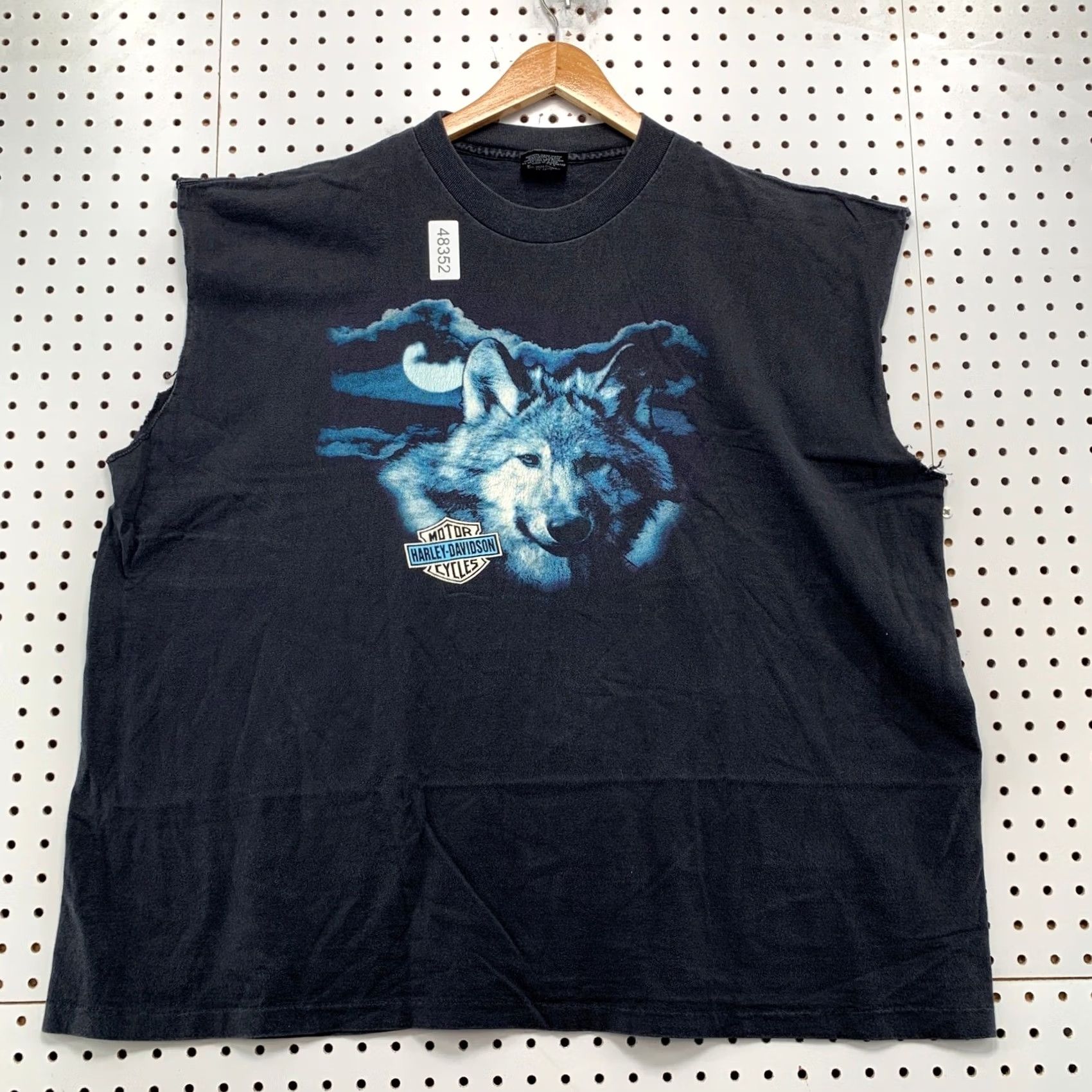 Harley Davidson VINTAGE Harley-Davidson T Shirt Mens 2XL Black Wolf Moon Sleeveless 90s USA Shirt Mens Wolf Moon Graphic Print Logo USA Animals Size US XXL / EU 58 / 5 - 2 Thumbnail
