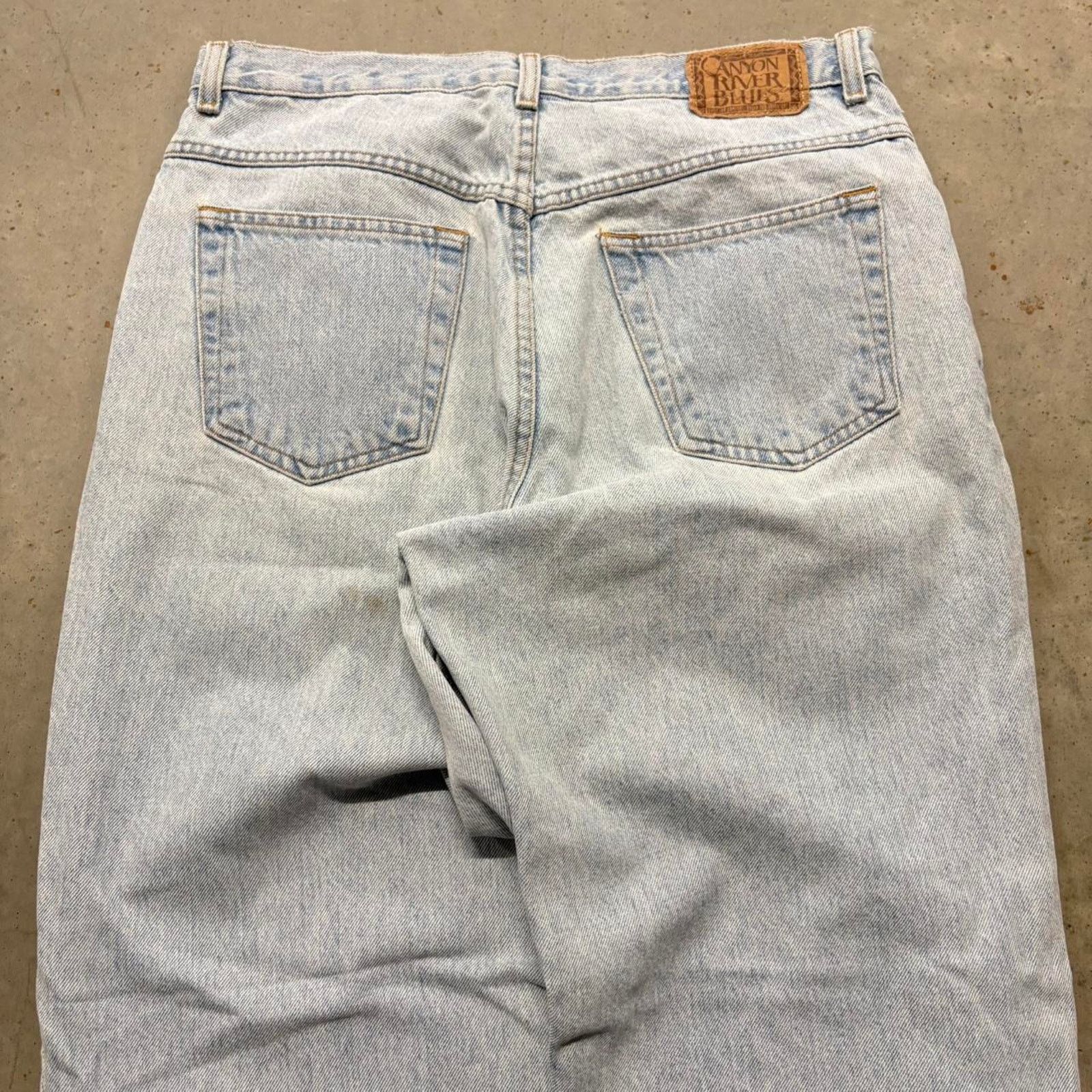 Japanese Brand × Vintage Crazy Vintage Y2K Canyon River Blues Loose Baggy Denim Jeans Size US 34 / EU 50 - 6 Thumbnail