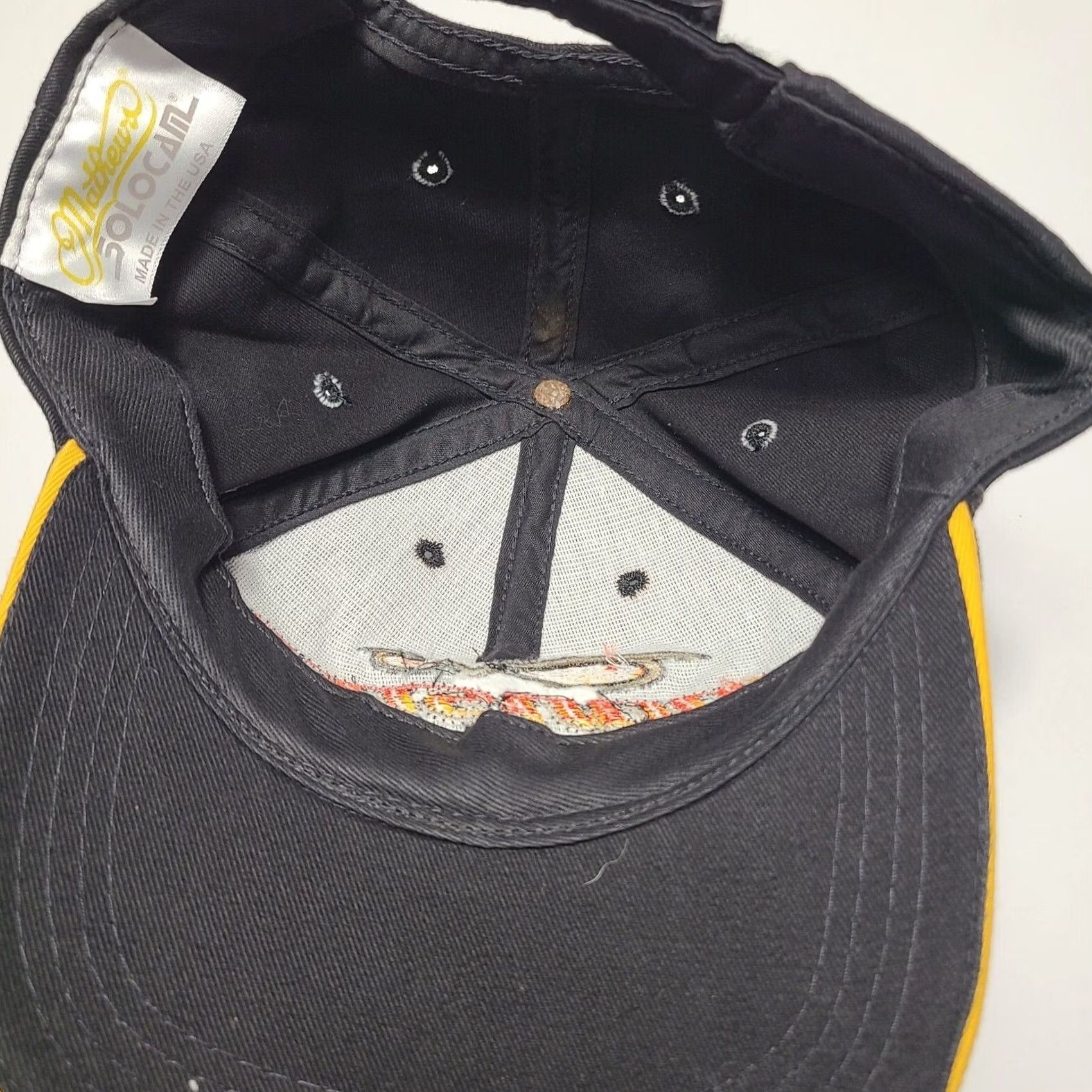 Lee Mathews VINTAGE Mathews Brand Archery Monster Bow Embroidered Logo One Size Adjustable Strapback Hat Mens Black Baseball Cap Size ONE SIZE - 3 Thumbnail