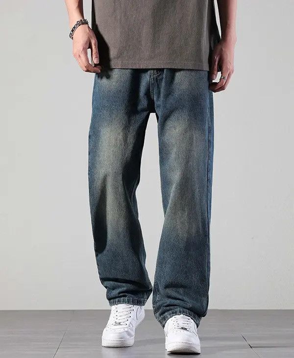 Japanese Brand Vintage straight washed all-match wide-leg jeans Size US 32 / EU 48 - 6 Thumbnail