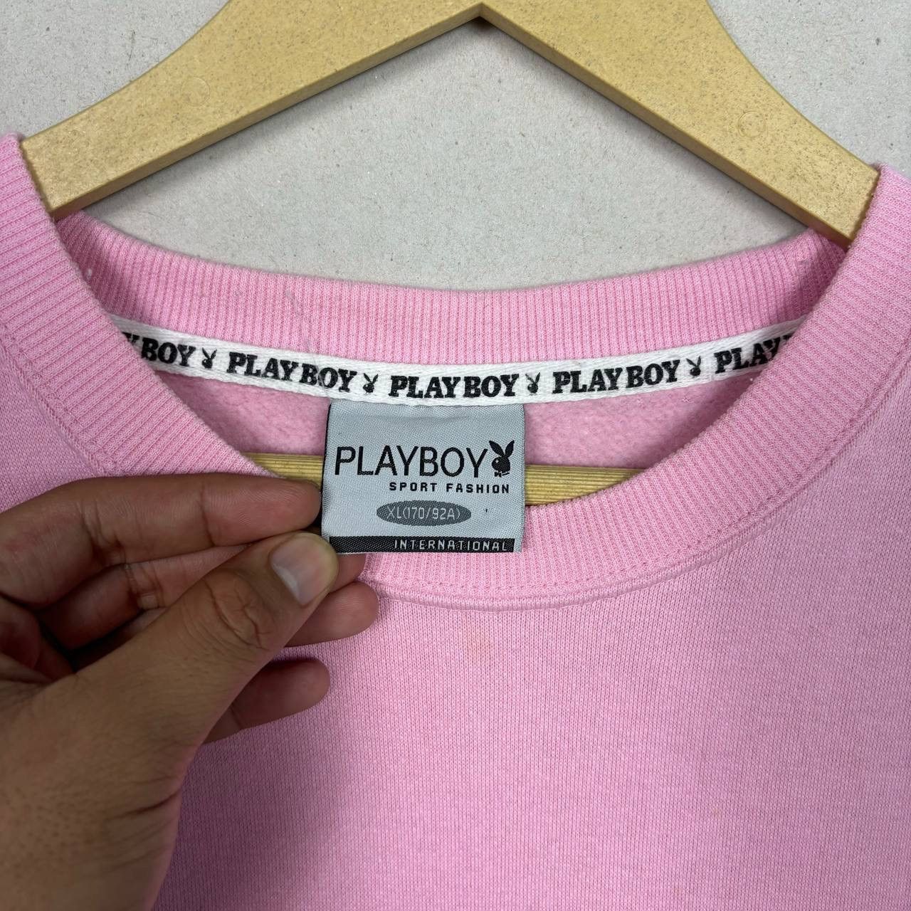 Playboy Pink Playboy Bunny Big Logo Sweatshirt Jumper Crewneck Size US XL / EU 56 / 4 - 6 Thumbnail