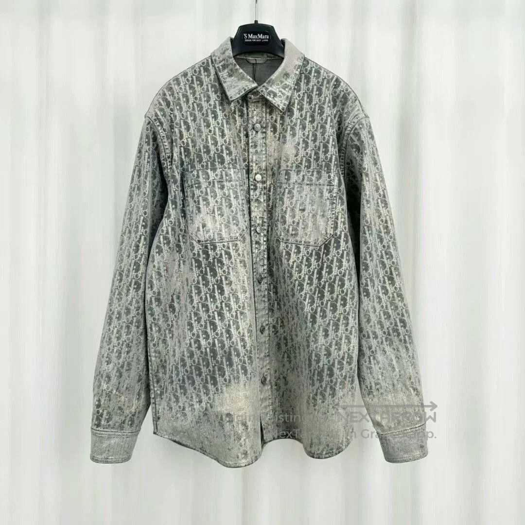 Dior dior shiny printed long shirt jacket. Size M / US 6-8 / IT 42-44 - 1 Thumbnail