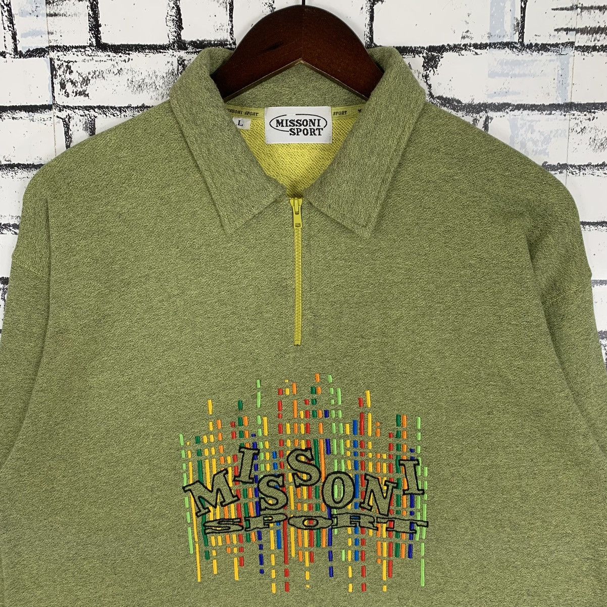 Missoni × Vintage Vintage Missoni Sport Collar Shirt Missoni Pullover Size L / US 10 / IT 46 - 2 Thumbnail