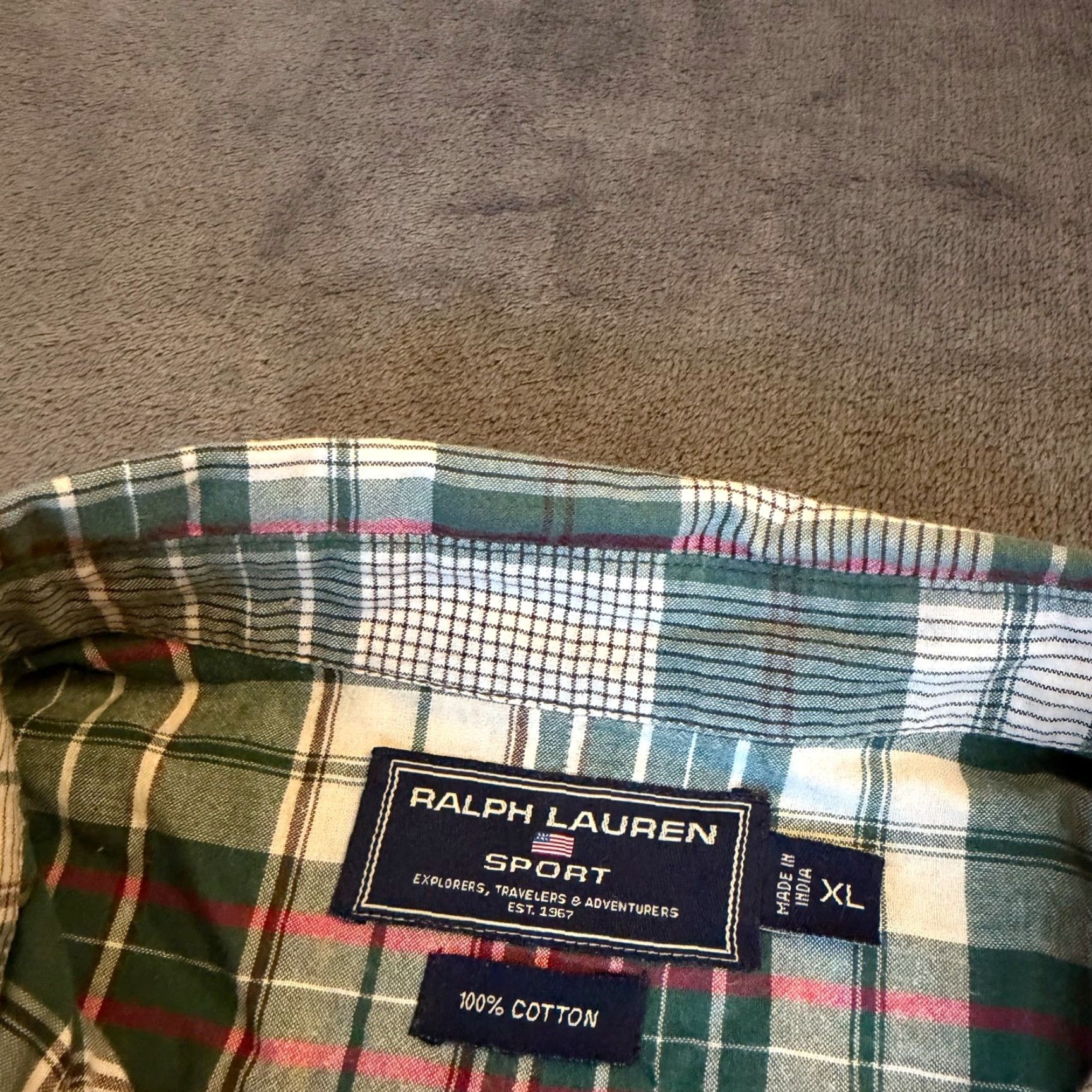 Polo Ralph Lauren Ralph Lauren Sport Plaid Shirt Button-Up Long Sleeve Men's XL Green White Red Casual Button-Down Collared Cotton Pocketed Classic Fit Size US XL / EU 56 / 4 - 5 Thumbnail
