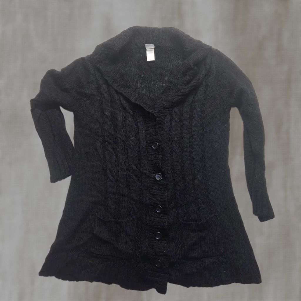 Vintage VINTAGE Just My Size Black Cardigan Sweater Plus 3X Solid Open Womens Size XXL / US 16-18 / IT 52-54 - 1 Thumbnail