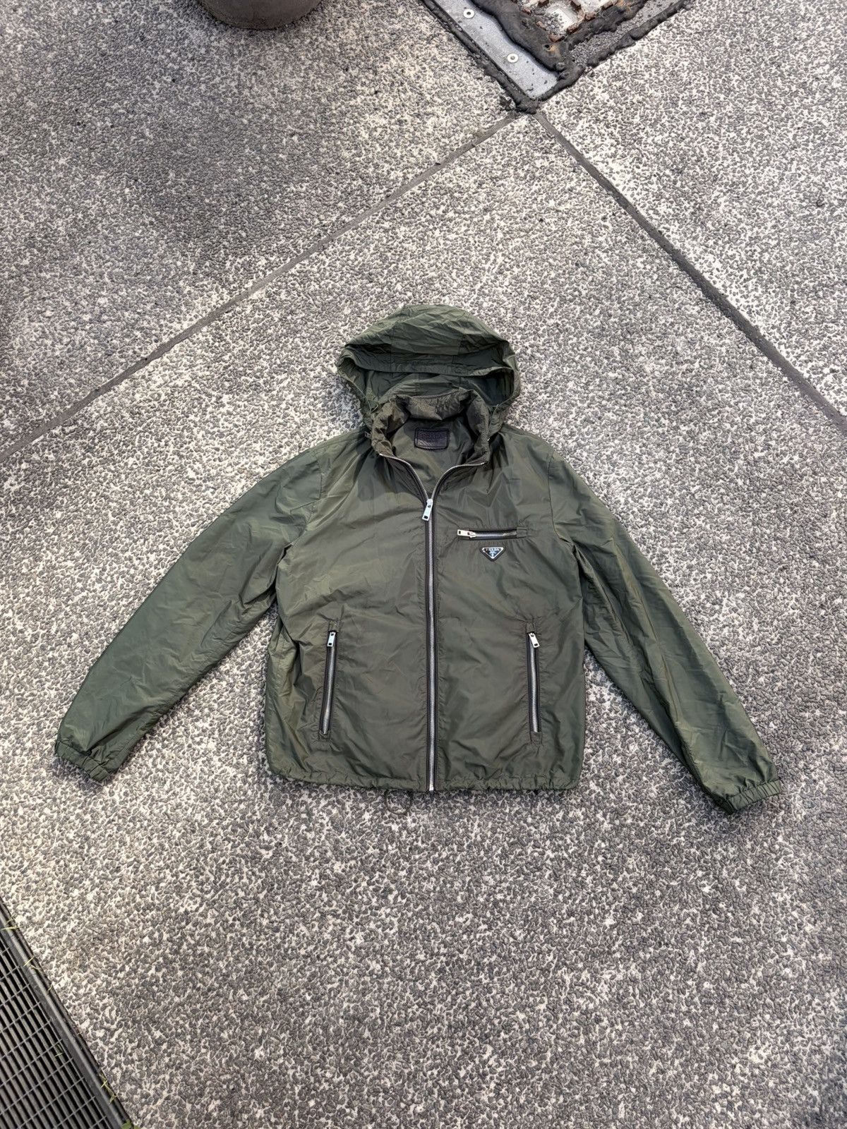 Prada Prada leather edition jacket hidden hood nylon triangle logo Size US L / EU 52-54 / 3 - 1 Thumbnail