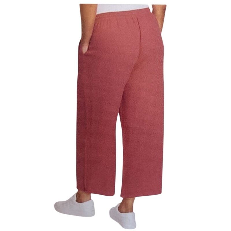 Jessica Simpson Jessica Simpson Womens Red clay Gauze Wide-Leg Crop Pants XL Size 33" - 3 Thumbnail