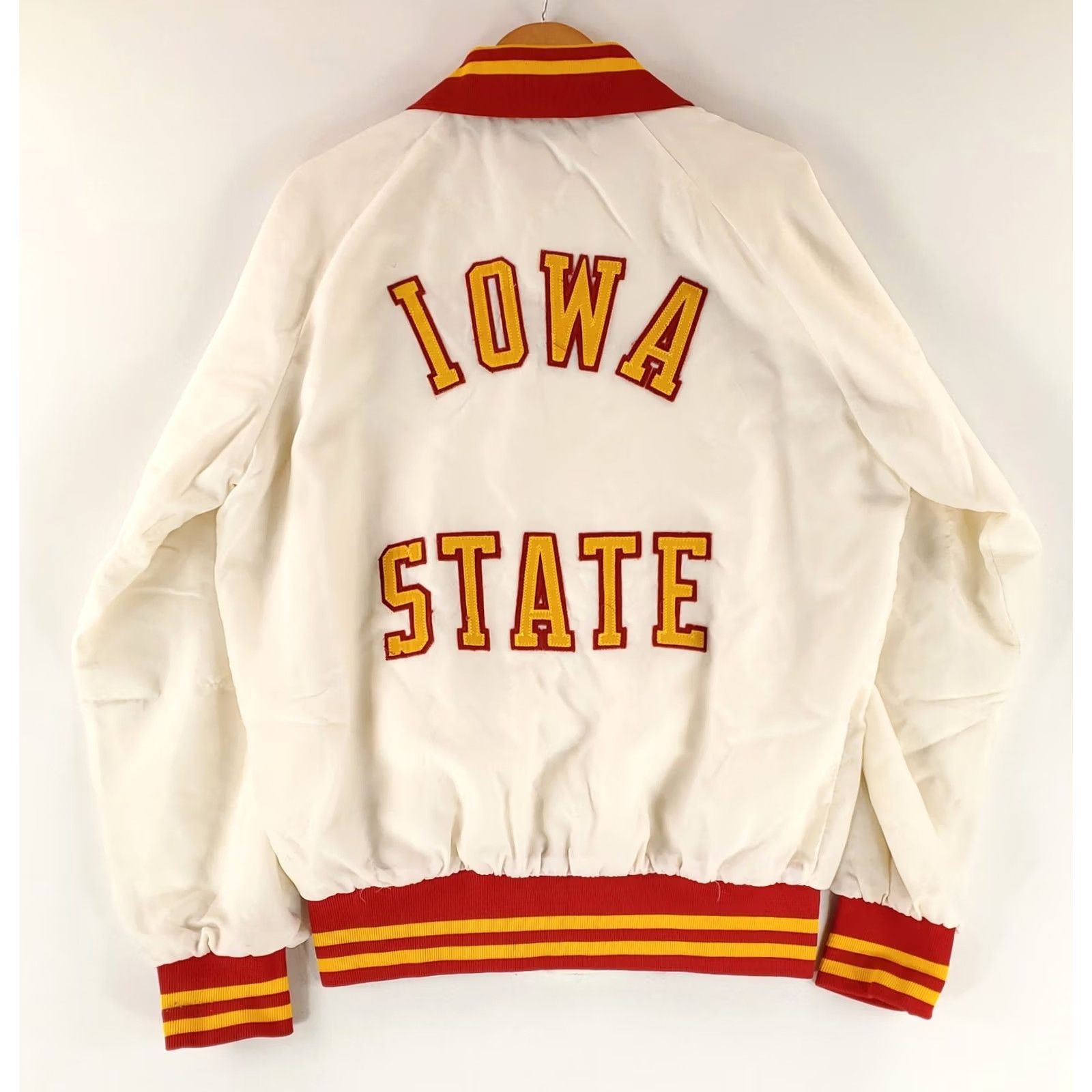 Vintage VINTAGE Iowa State Gem Satin Bomber Jacket Mens L White 70s 80s Snap Sportswear Size US L / EU 52-54 / 3 - 6 Thumbnail