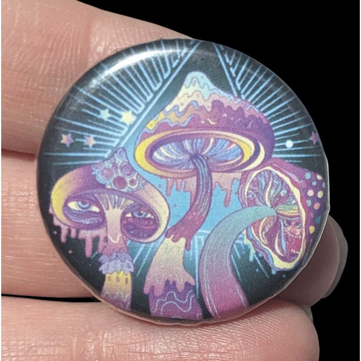 Other Purple Hippie Psychedelic Mushroom Printed Pin Size ONE SIZE - 1 Thumbnail