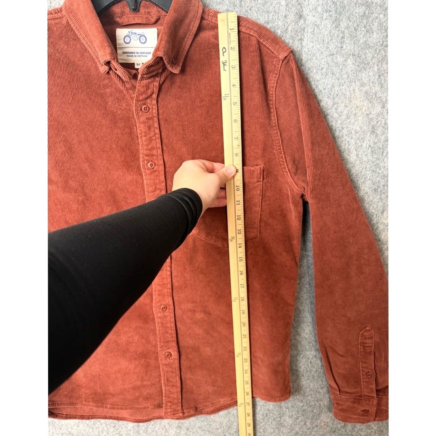 Rusty Mugsy AUBURNS Corduroy Button-Down Shirt Medium Rust Men's Size US M / EU 48-50 / 2 - 6 Thumbnail