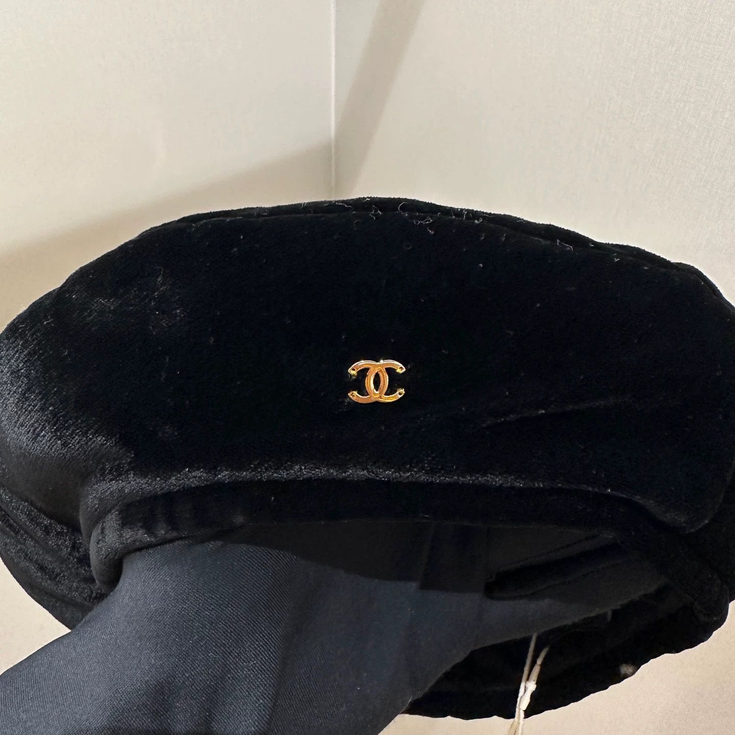 Chanel Chanel May314 Velvet Logo Beret S Size ONE SIZE - 6 Thumbnail