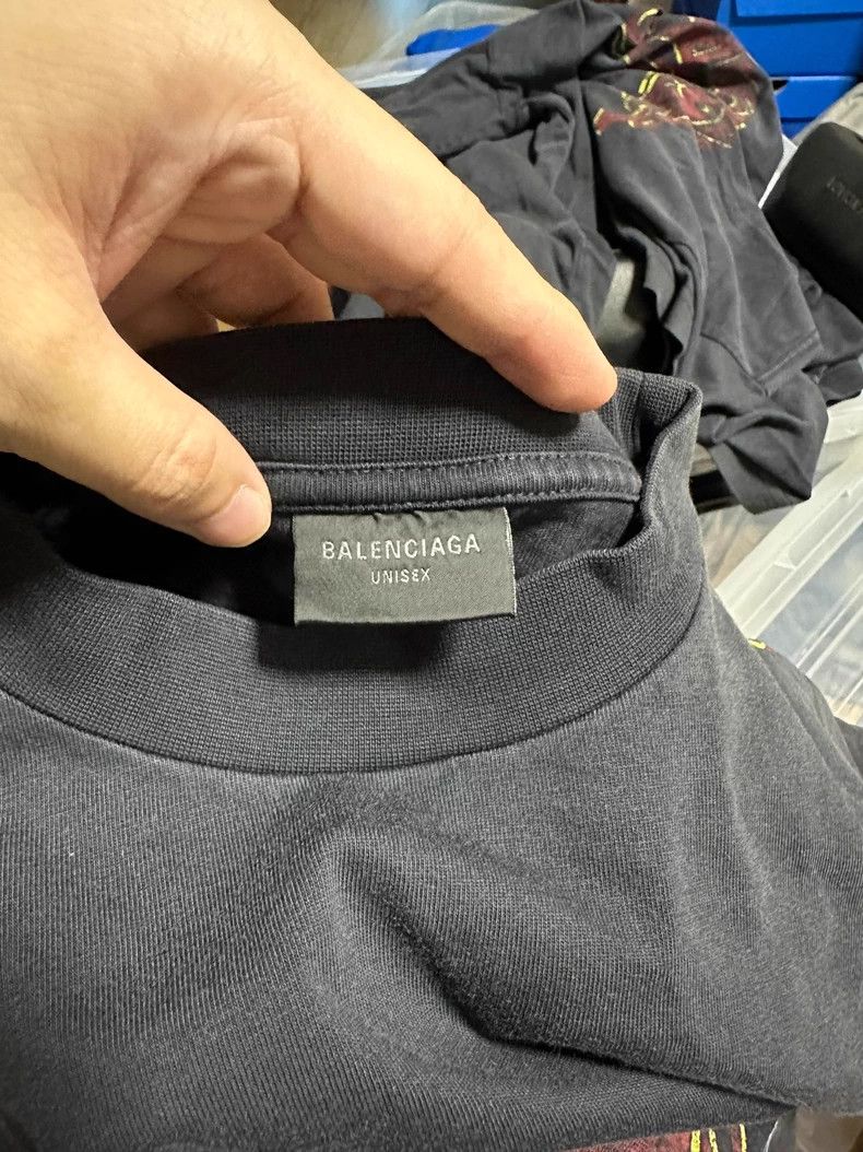 Balenciaga Balenciaga Flame Retro Distressed Long Sleeve T-Shirt Size US M / EU 48-50 / 2 - 6 Thumbnail