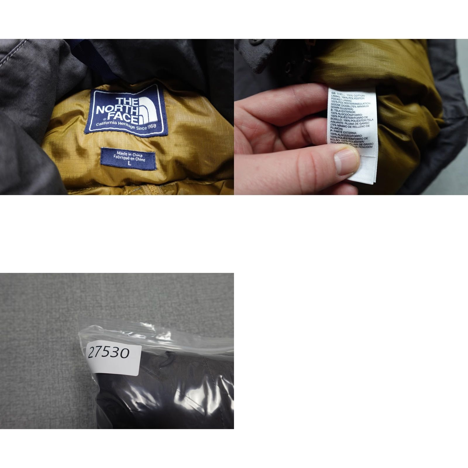 The North Face VINTAGE The North Face Vest Mens L Gray Goose Down Puffer Snap Front Pockets Warm Size US L / EU 52-54 / 3 - 8 Thumbnail