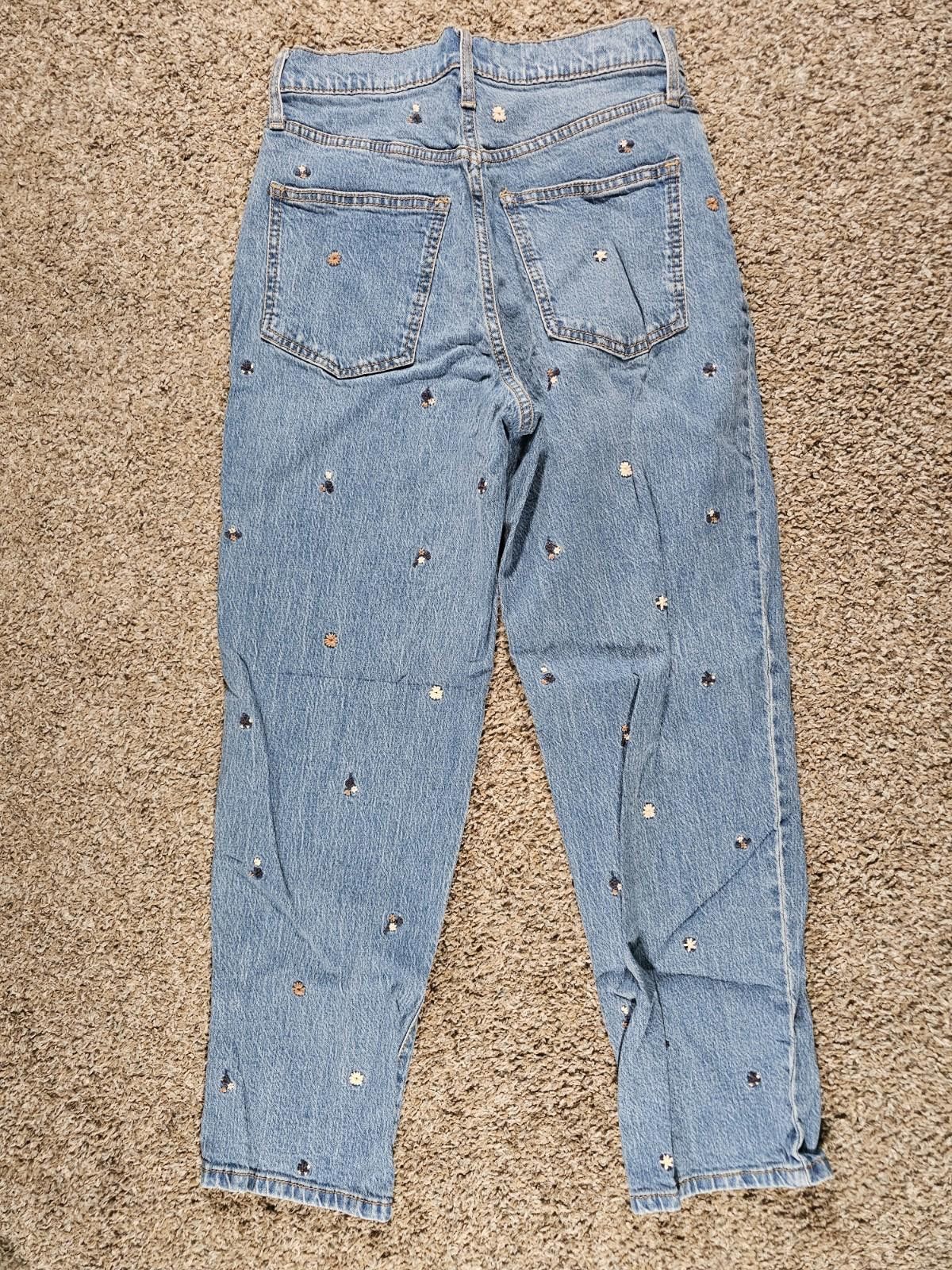 Other Universal Thread Size 4/27L Straight Jeans Light Wash Flower Size 27" / US 4 / IT 40 - 6 Thumbnail