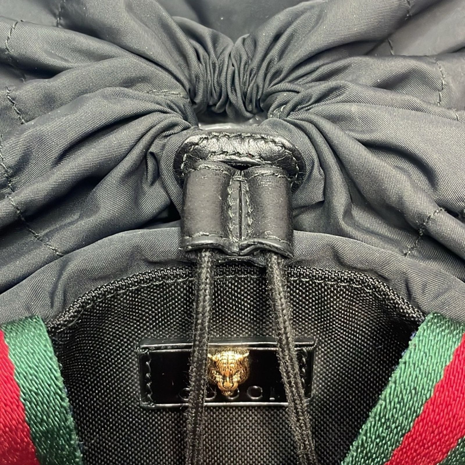 Gucci Gucci Techno Web Tiger Head Drawstring Backpack 450979 Size ONE SIZE - 3 Thumbnail