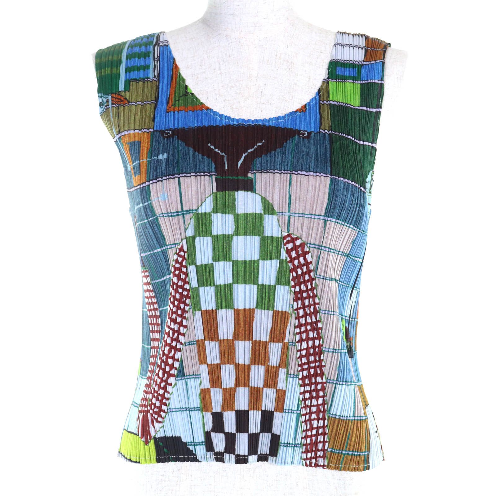 Issey Miyake PLEATS PLEASE Multi Polyester Blouse Plastic / Synthetic Tops PP14-JK141 DUTY FREE for USA