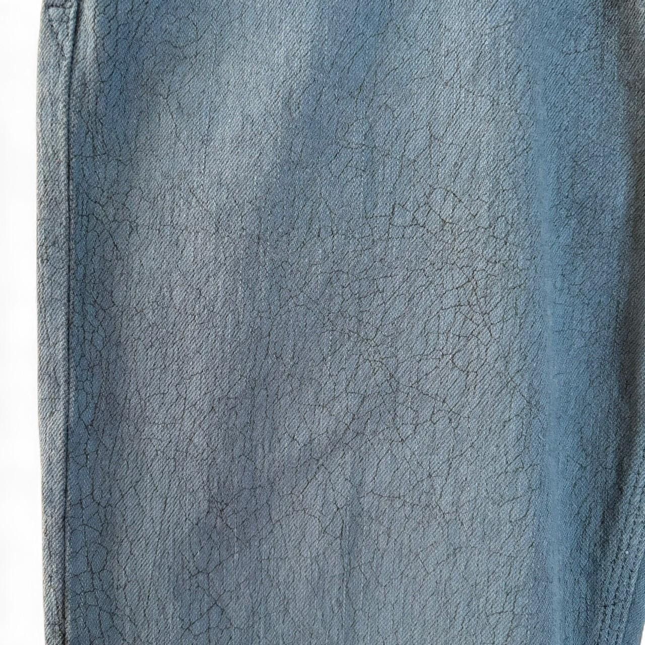Guess × Vintage Vintage Y2K Guess Teal Cracked Slim Straight Denim Jeans Size US 33 - 2 Thumbnail