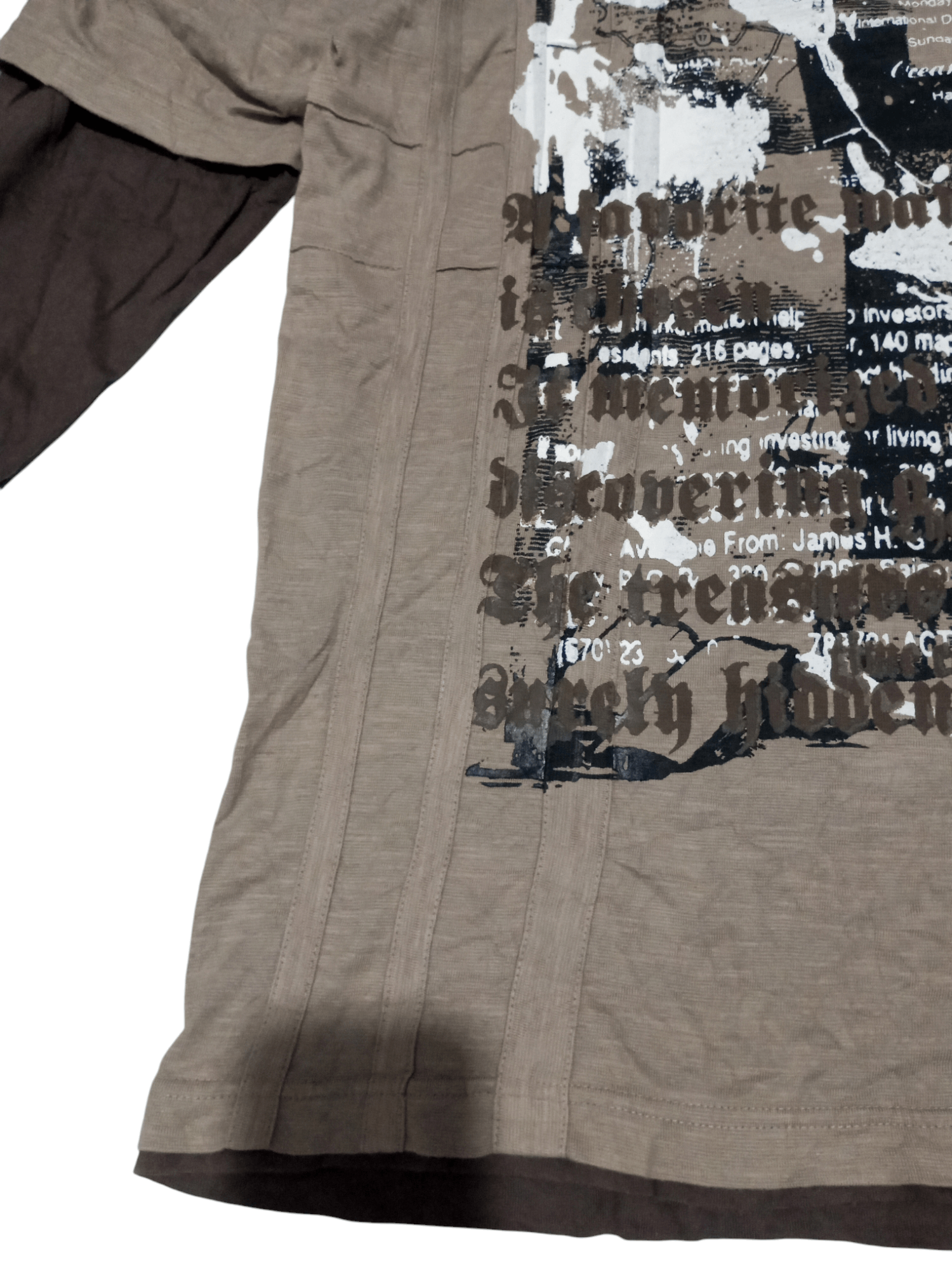 20471120 Y2k japan pract poem double layer long sleeve t shirt Size US XXL / EU 58 / 5 - 6 Thumbnail