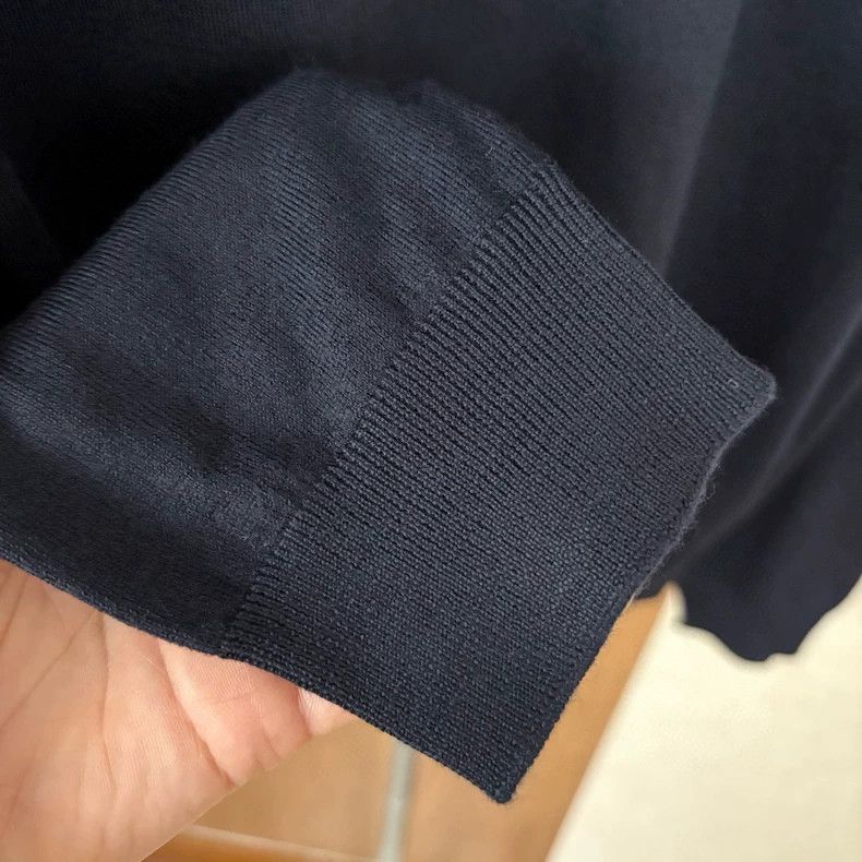 Loro Piana LORO PIANA Ms.Navy blue knitted polo100% first cut wool Size XS / US 0-2 / IT 36-38 - 4 Thumbnail