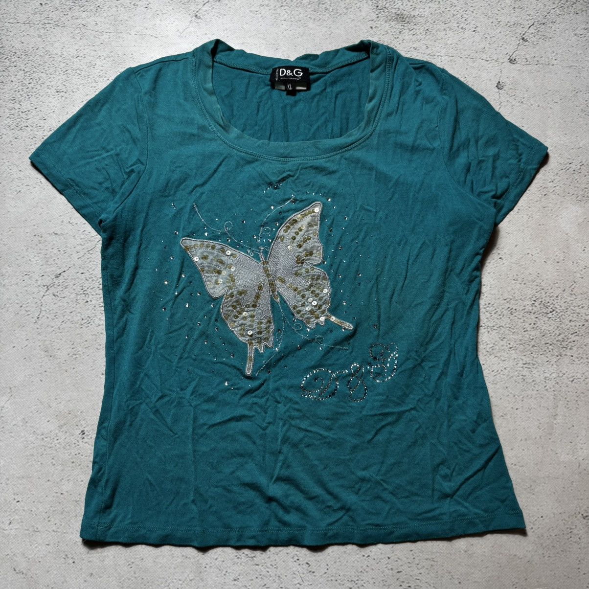 Dolce & Gabbana vintage y2k dolce gabbana t shirt butterfly logo rare Size L / US 10 / IT 46 - 1 Thumbnail