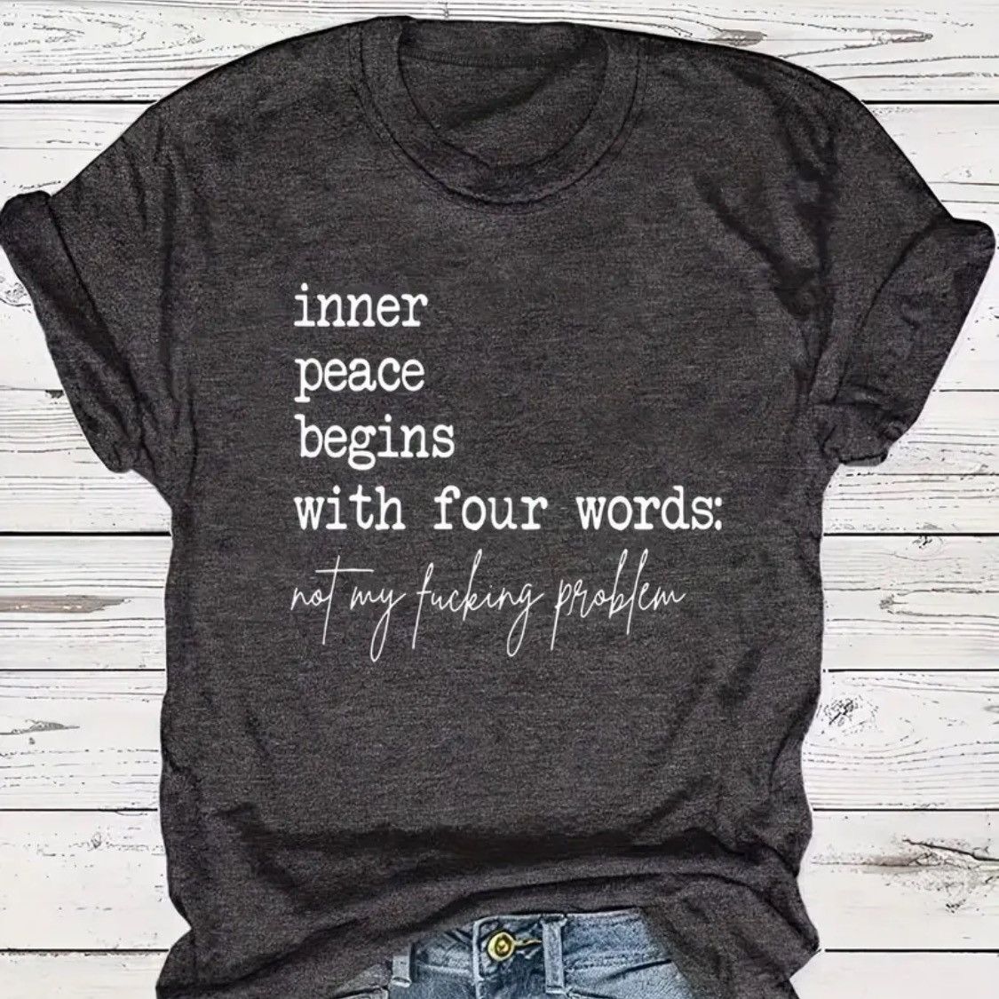 Other Casual Crew Neck T-Shirt with “Not My F***ing Problem" Size XL / US 12-14 / IT 48-50 - 1 Thumbnail