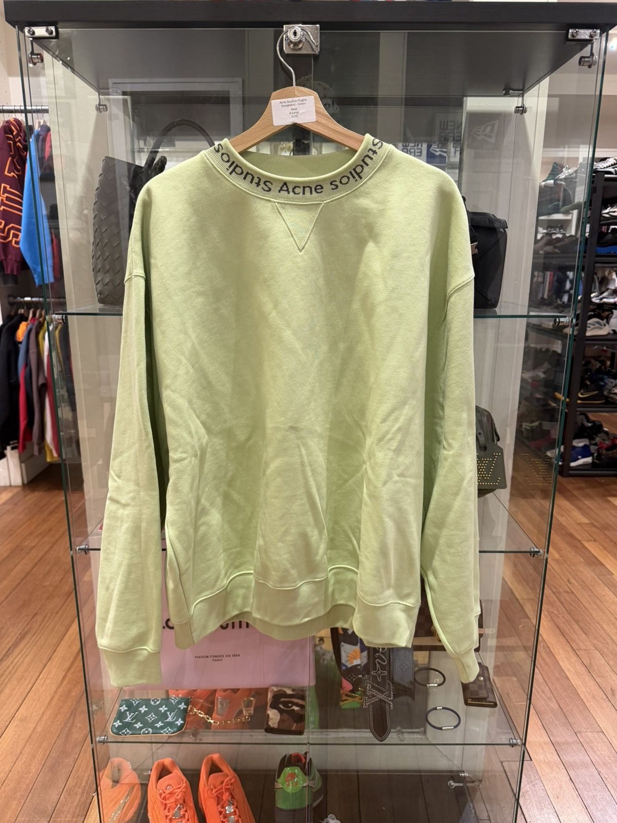 Acne Studios Acne studios Flogho Crewneck - Light Green Size US XL / EU 56 / 4 - 1 Thumbnail