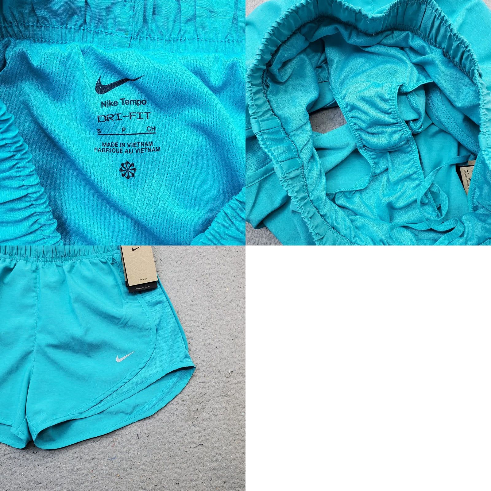 Nike Nike Tempo Shorts Womens S Blue Lined Dri-Fit Mid Rise Elastic Waist Swoosh Logo Size 28" / US 6 / IT 42 - 8 Thumbnail