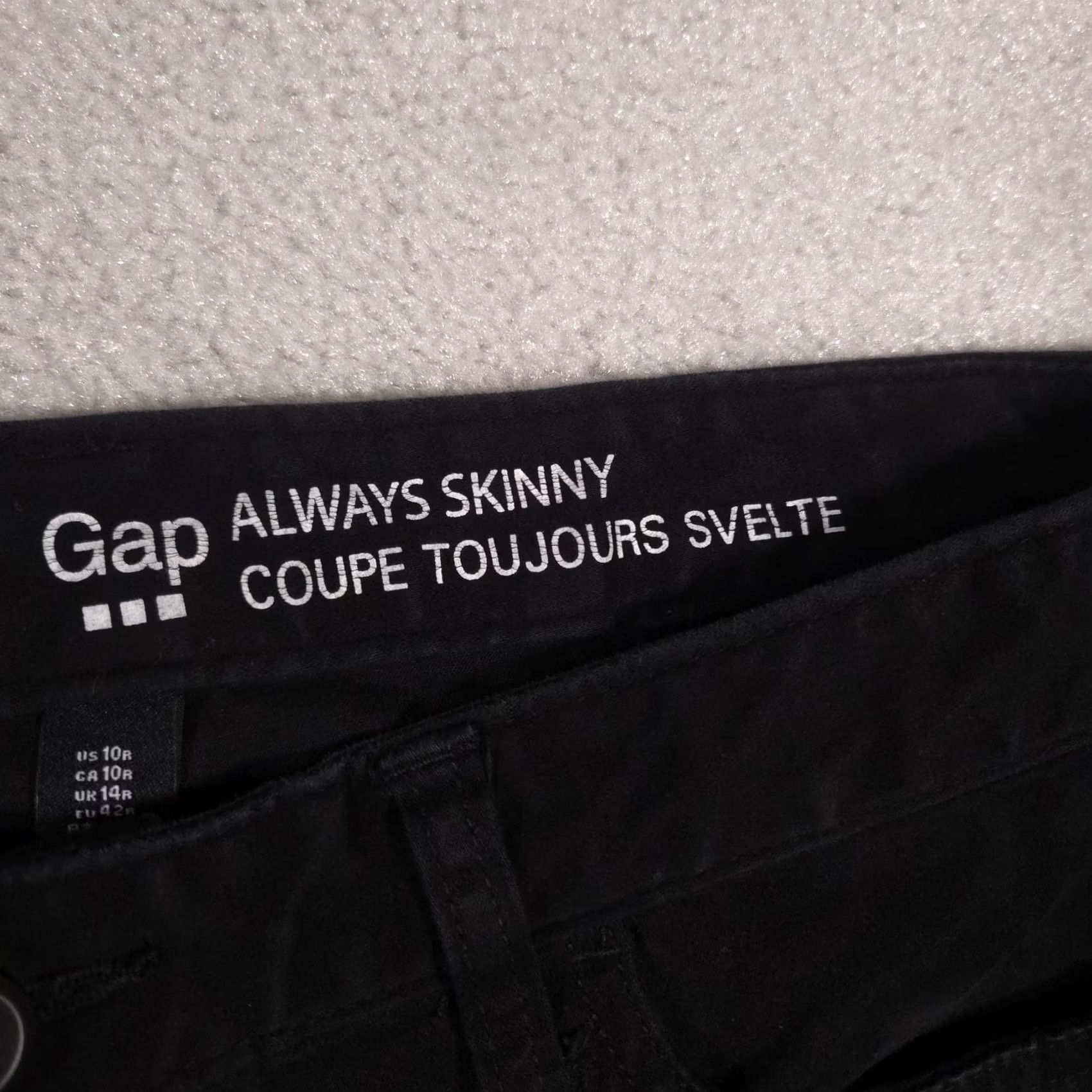Gap Gap Always Skinny Jeans Womens 10 Black Dark Wash Mid Rise Slim Stretch Jeans Women 10R - 5-Pocket Denim Regular Rise Black Size 32" / US 10 / IT 46 - 7 Thumbnail