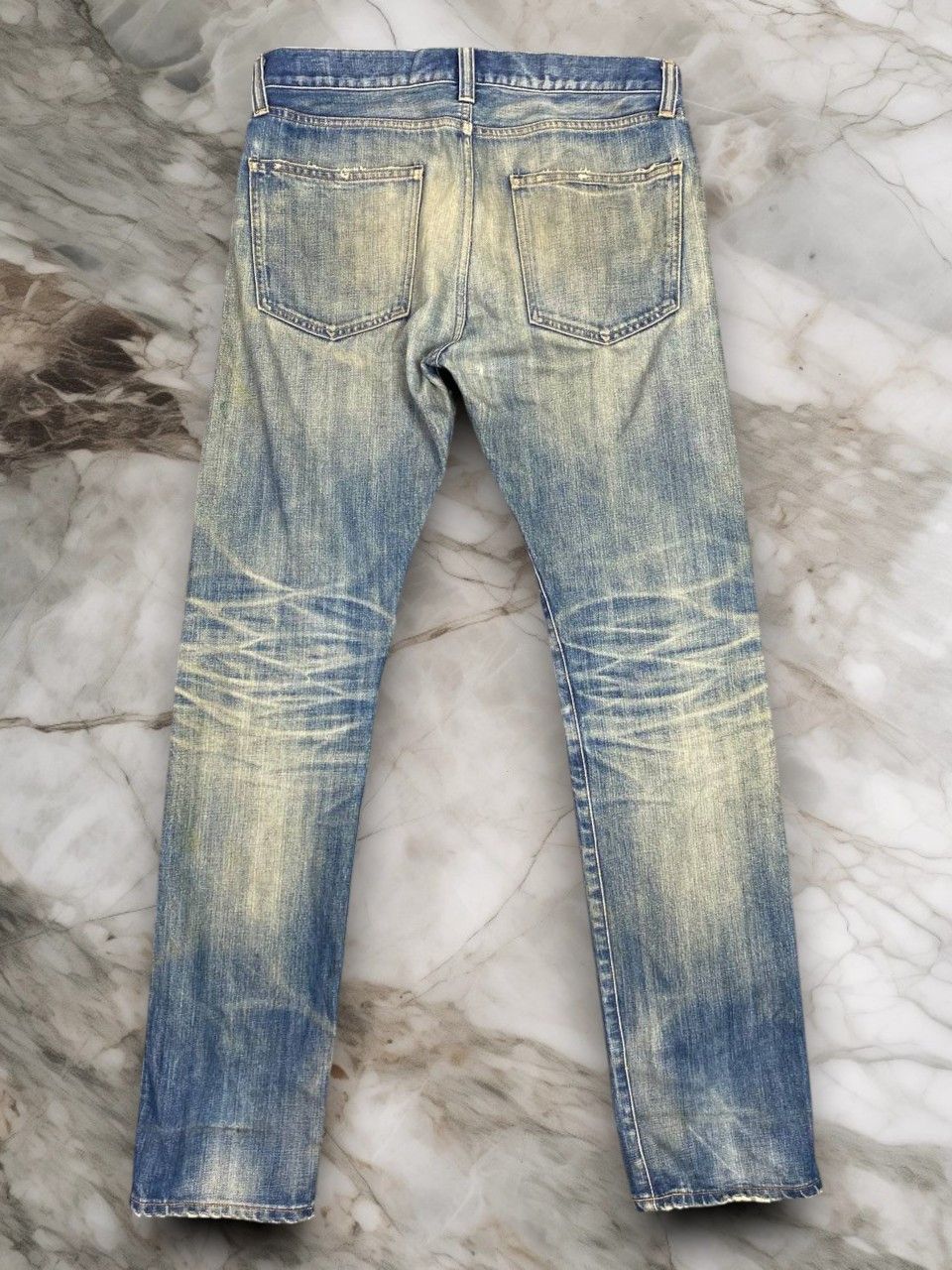 Japanese Brand red card blue work japan distressed denim nice design Size US 34 / EU 50 - 2 Thumbnail