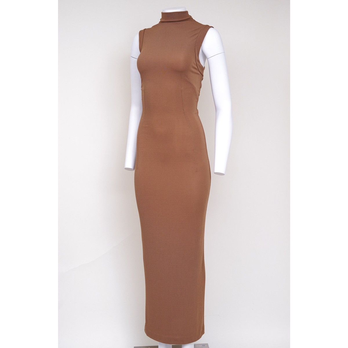 Dolce & Gabbana Dolce & Gabbana Beige Sleeveless Turtleneck Bodycon Dress Size S / US 4 / IT 40 - 4 Thumbnail