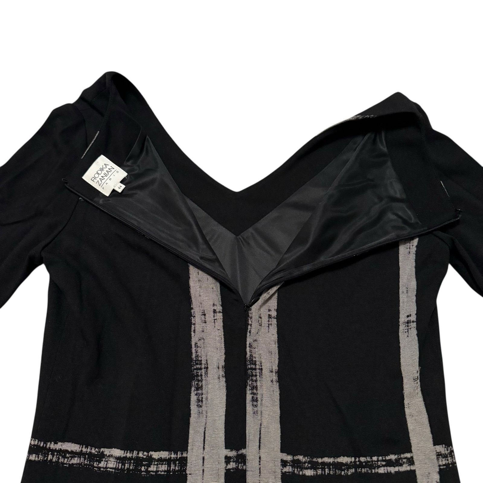 Other Rodika Zanian Long Sleeve Midi Dress Black Gray FR 44 US 12 Size XL / US 12-14 / IT 48-50 - 8 Thumbnail