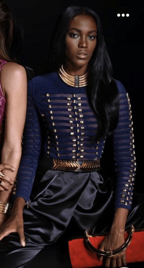 Balmain × H&M BALMAIN x H&M Blue Braided Embroidered Rope Blouse Top US 6 Size M / US 6-8 / IT 42-44 - 3 Thumbnail