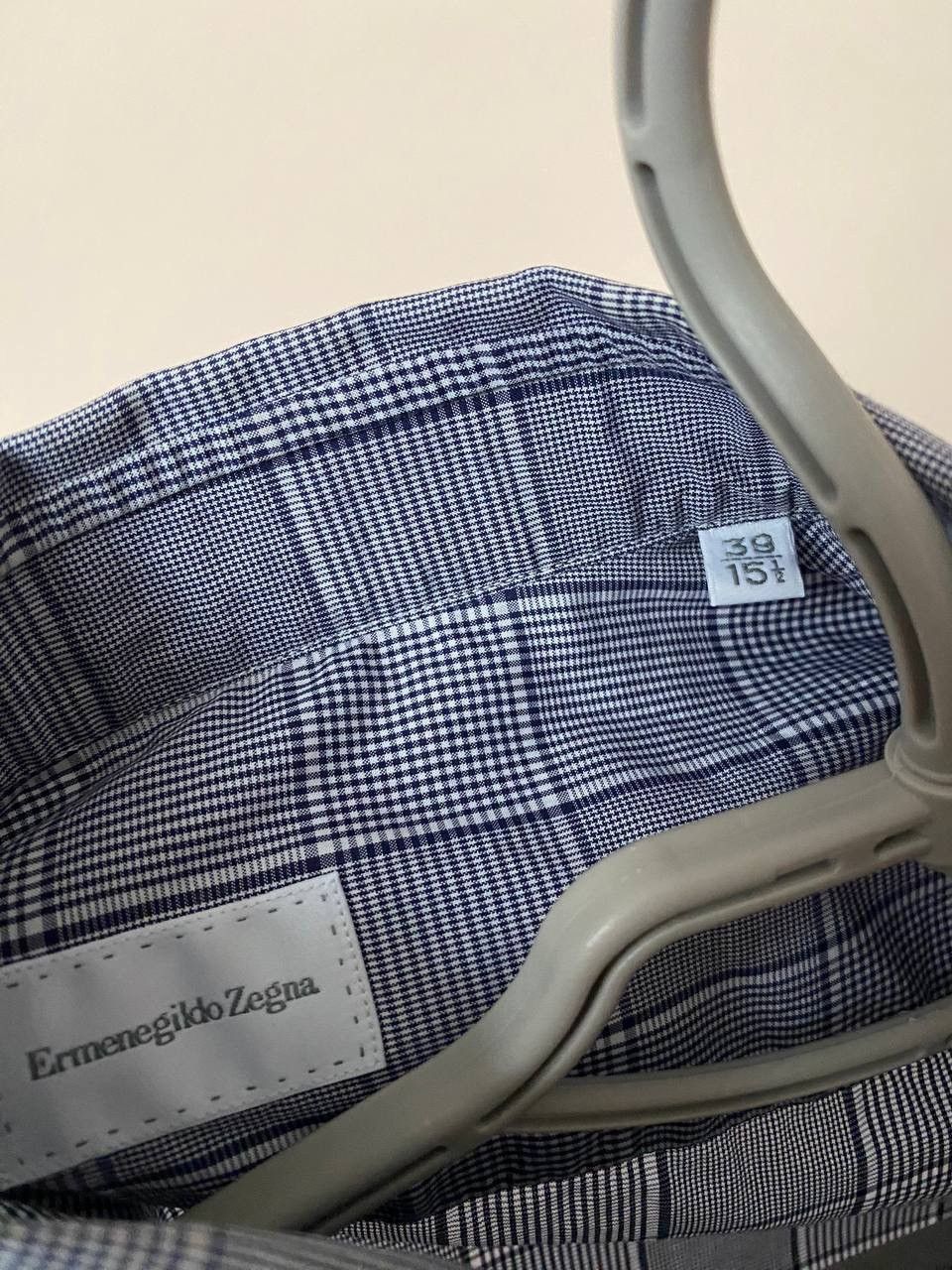 Ermenegildo Zegna × Z Zegna 🔥ERMENEGILDO ZEGNA plaid micro check dress shirt 39 15.5 Size US M / EU 48-50 / 2 - 10 Thumbnail