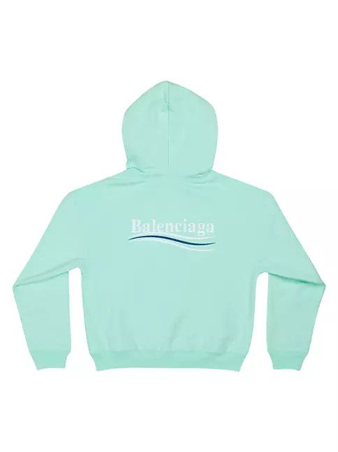 Balenciaga o1mt1gz0924 Small Fit Zip-Up Hoodie in Mint/White/Blue Size US XS / EU 42 / 0 - 2 Thumbnail