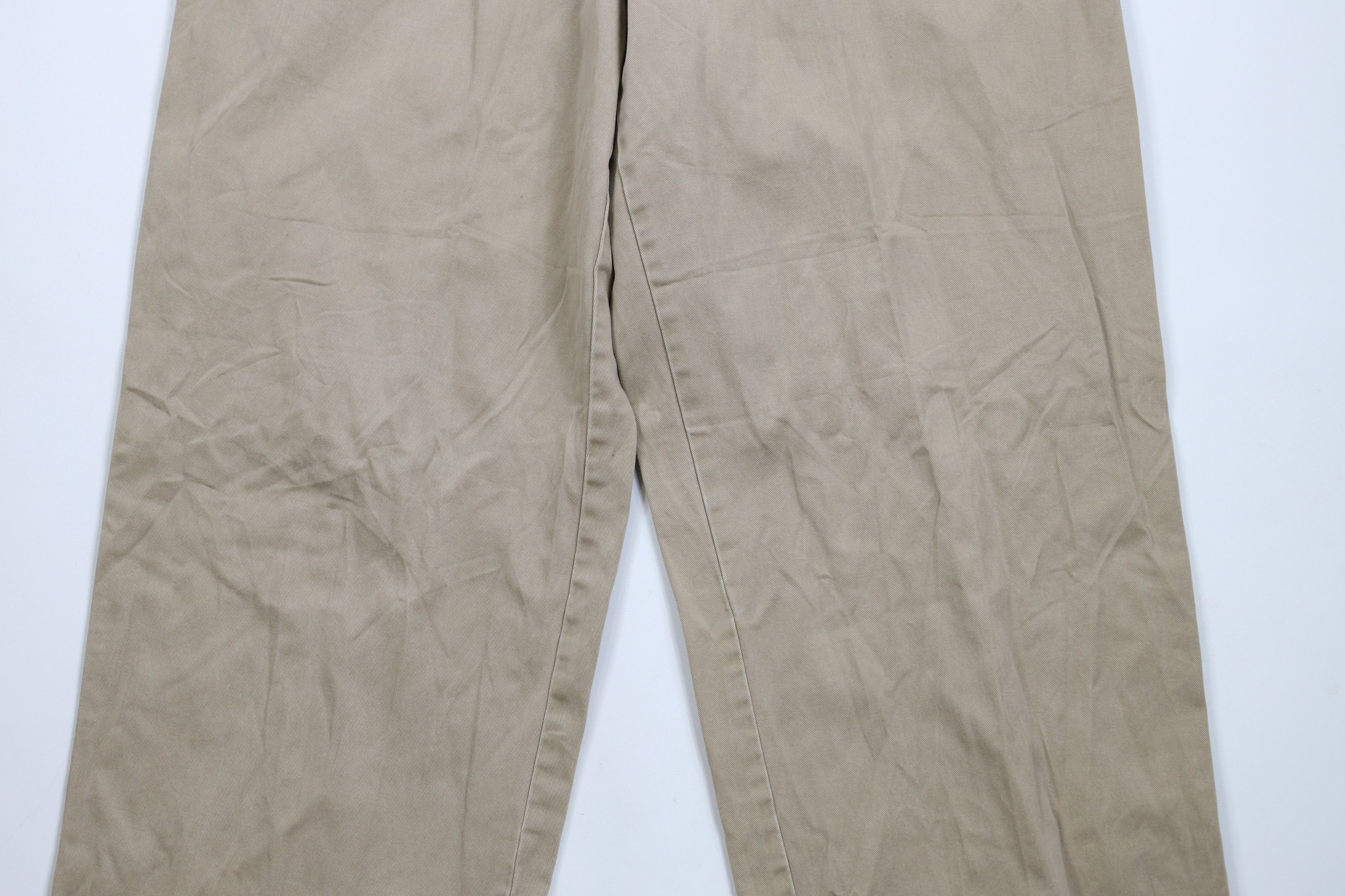 Express × Vintage Vintage Y2K 2001 Express Wide Leg Chino Pants Beige Cotton Size US 36 / EU 52 - 3 Thumbnail