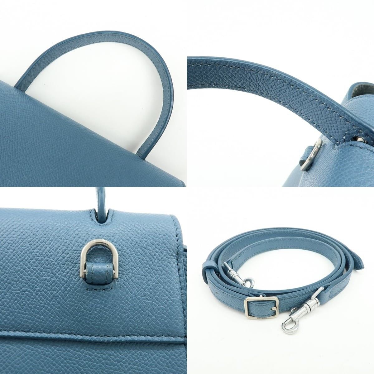 Celine Celine Mini Belt Bag Calfskin Top Handle Blue Size ONE SIZE - 4 Thumbnail