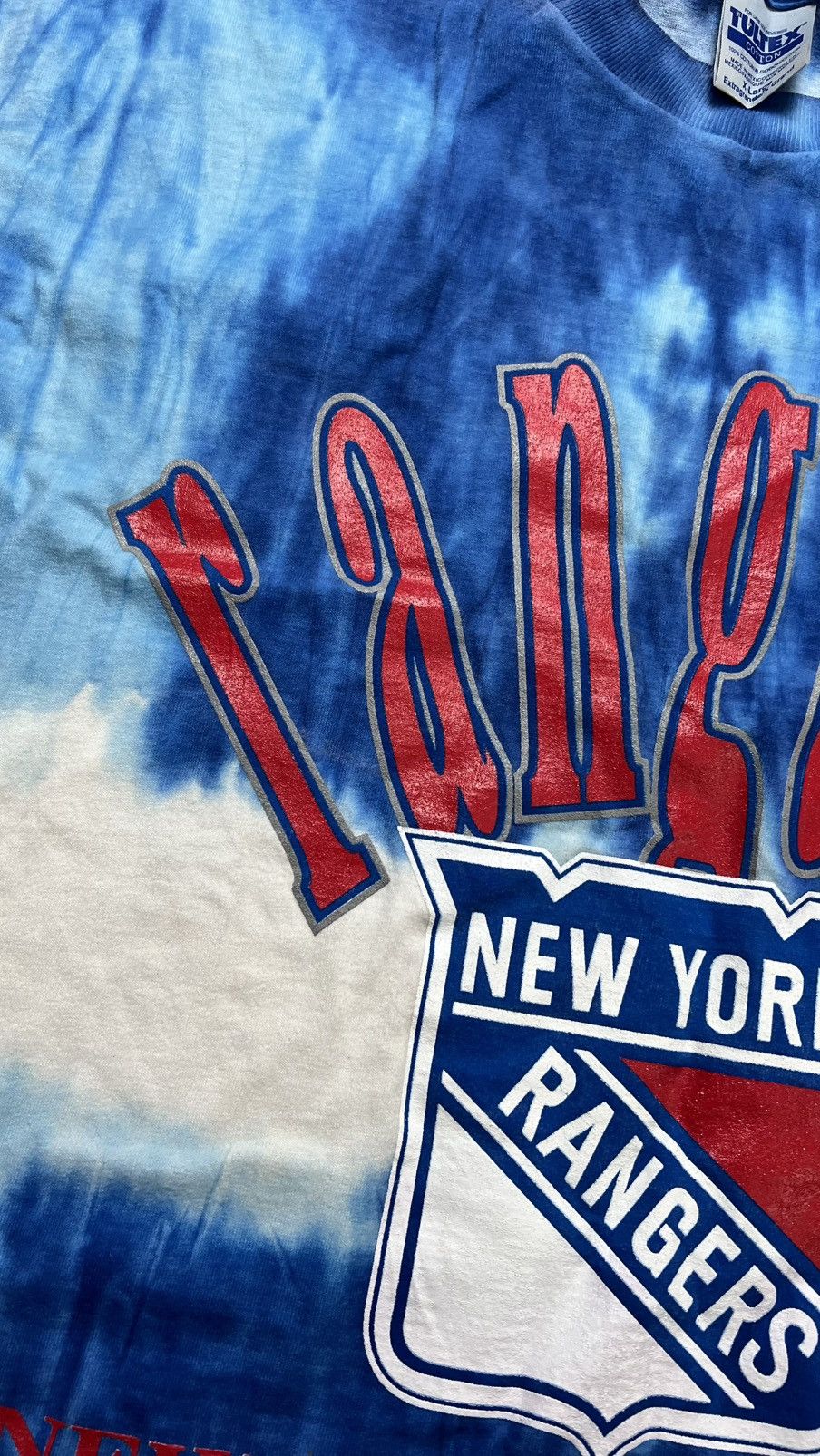 Tultex 90’s New York Rangers NHL tie die dyed vintage t shirt Size US XL / EU 56 / 4 - 7 Thumbnail