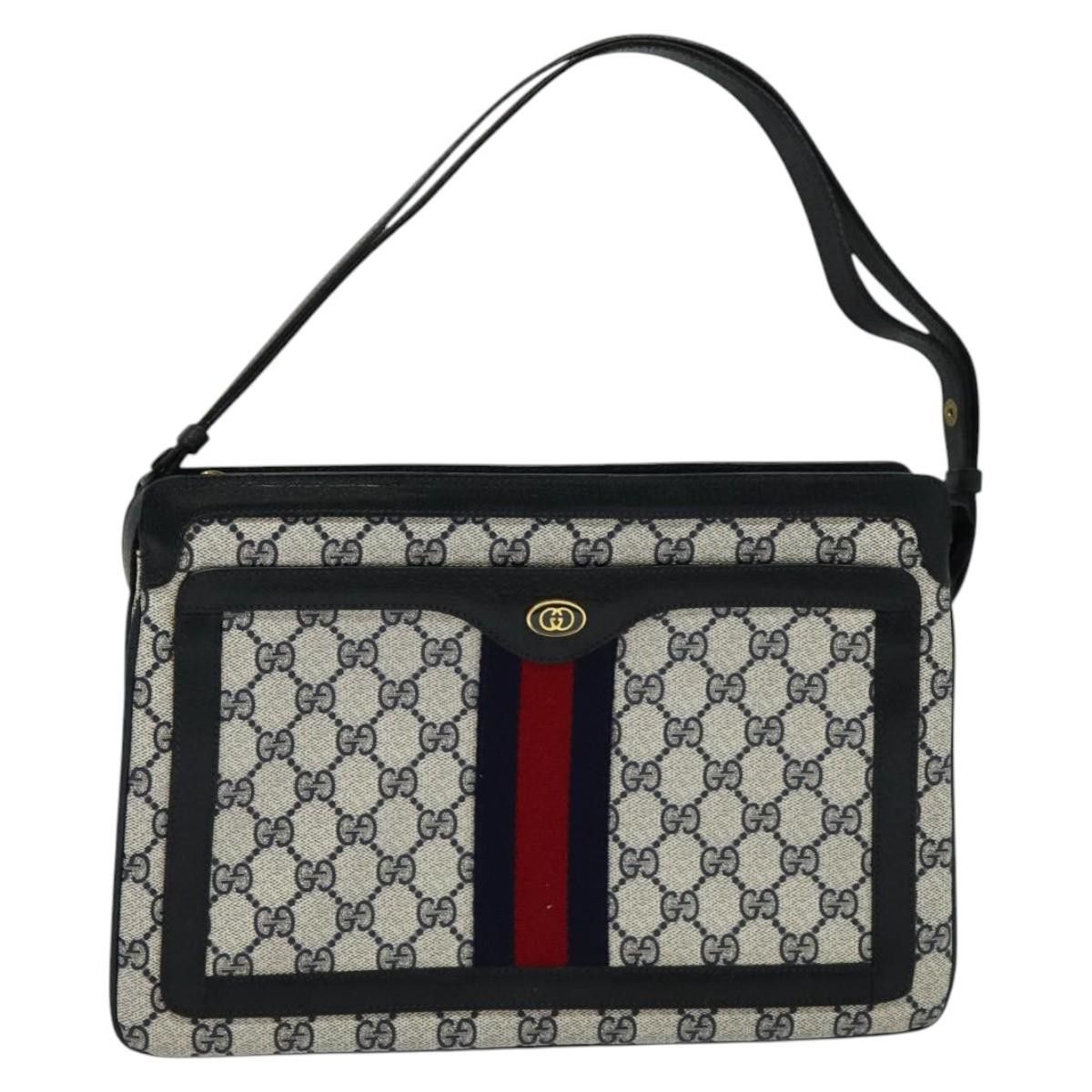 Gucci GUCCI GG Supreme Sherry Line Shoulder Bag Pvc Navy Gold 41 Size ONE SIZE - 2 Thumbnail
