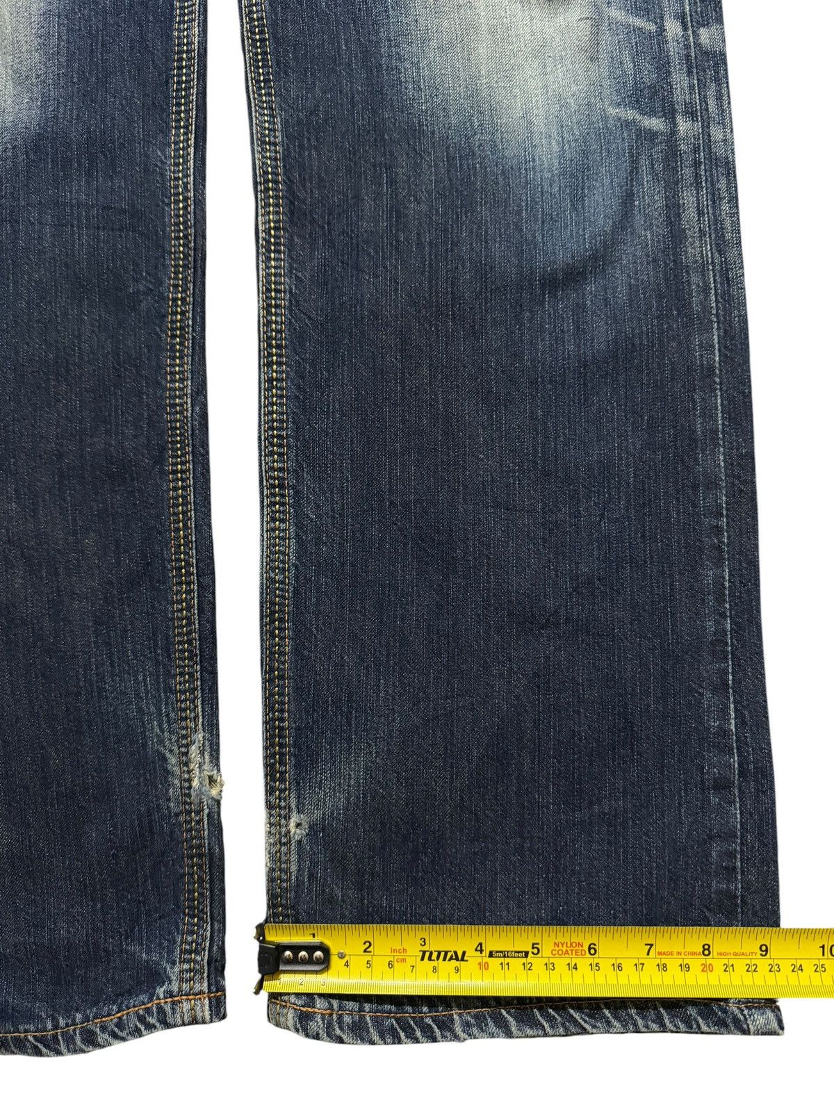 Edwin Vintage 90s Edwin XV Blue Faded Wash Distress Wide Leg Loose Size US 34 / EU 50 - 13 Thumbnail