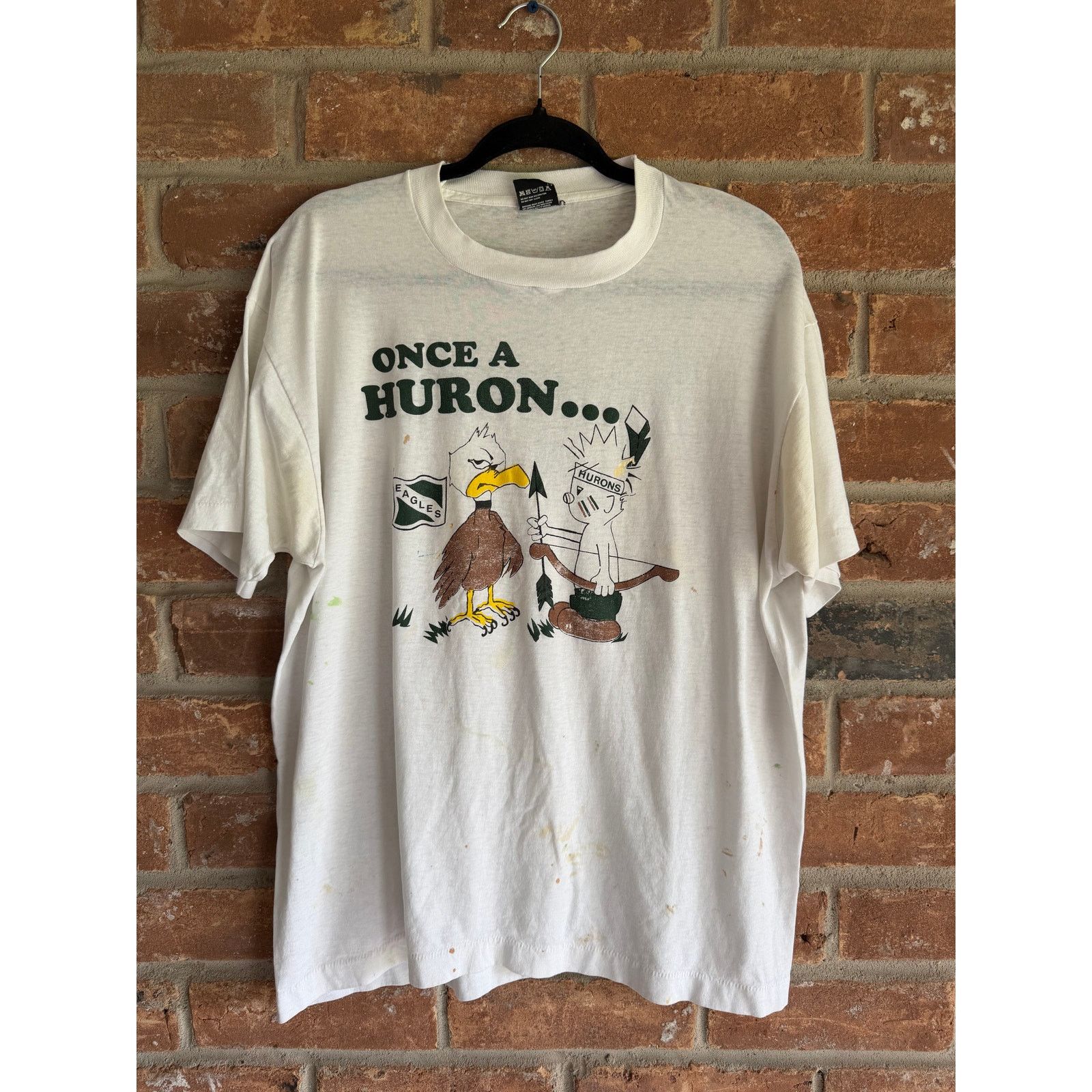 Vintage Vintage Huron Eagles Tee USA Single Stitch XL Size US XL / EU 56 / 4 - 1 Thumbnail