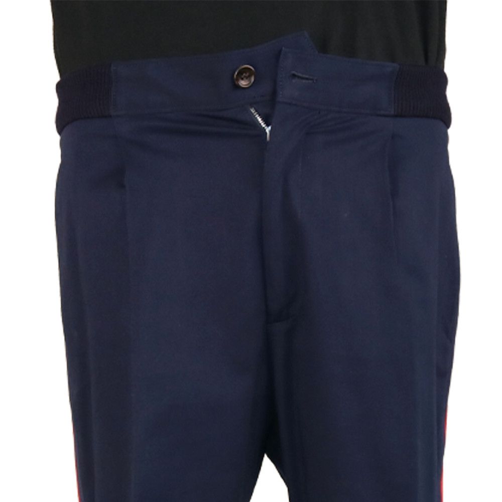 Gucci Gucci Navy Pleated Trousers with Red Side Stripe Size 50R - 4 Thumbnail