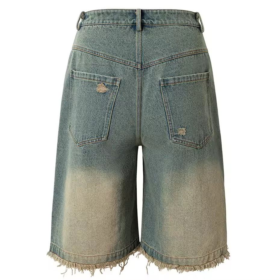 Designer × Vintage Patchwork Streetwear Washed Retro Loose Hip Hop Shorts Size US 32 / EU 48 - 3 Thumbnail